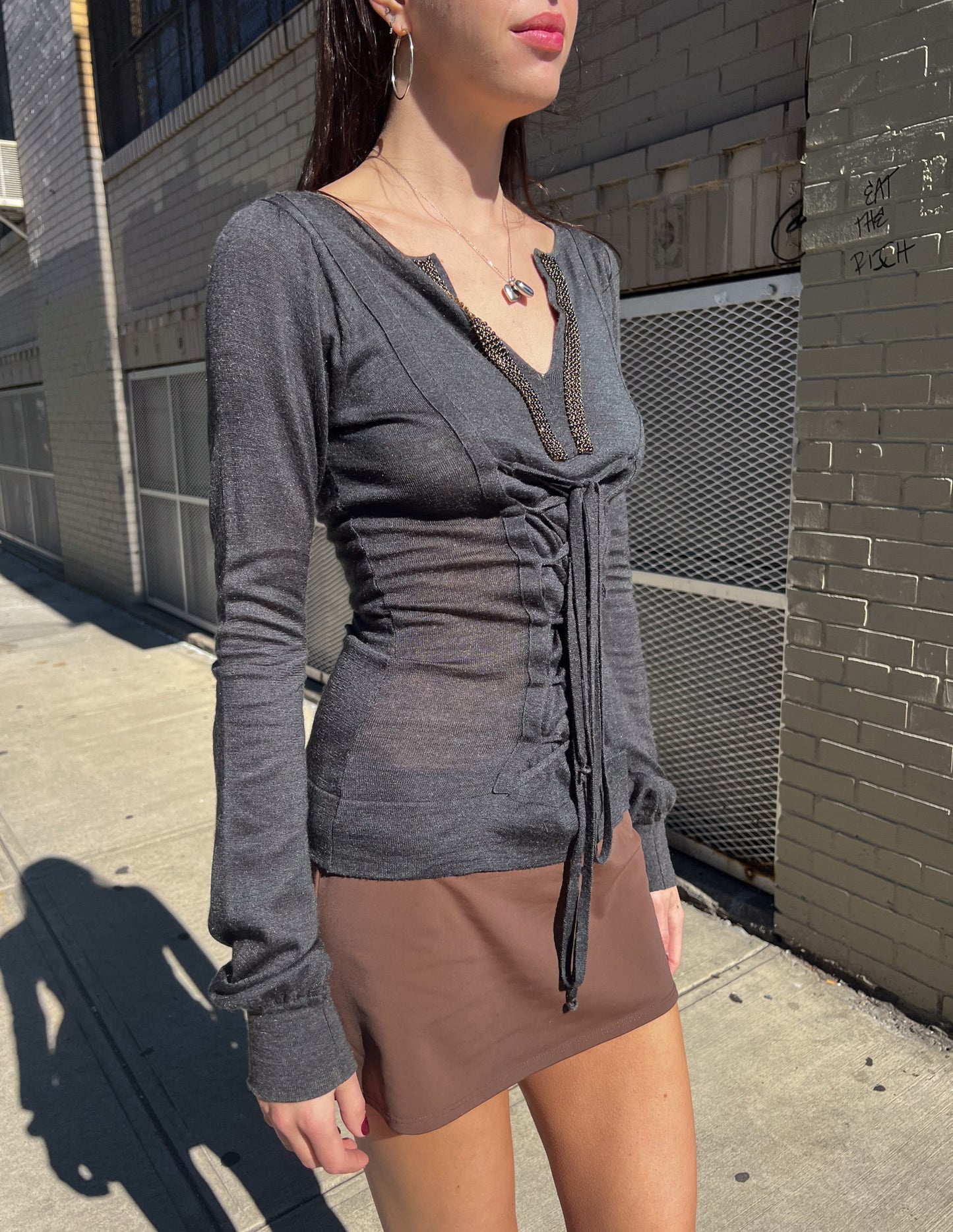 Roberto Cavalli Just Cavalli Lace Up Sweater