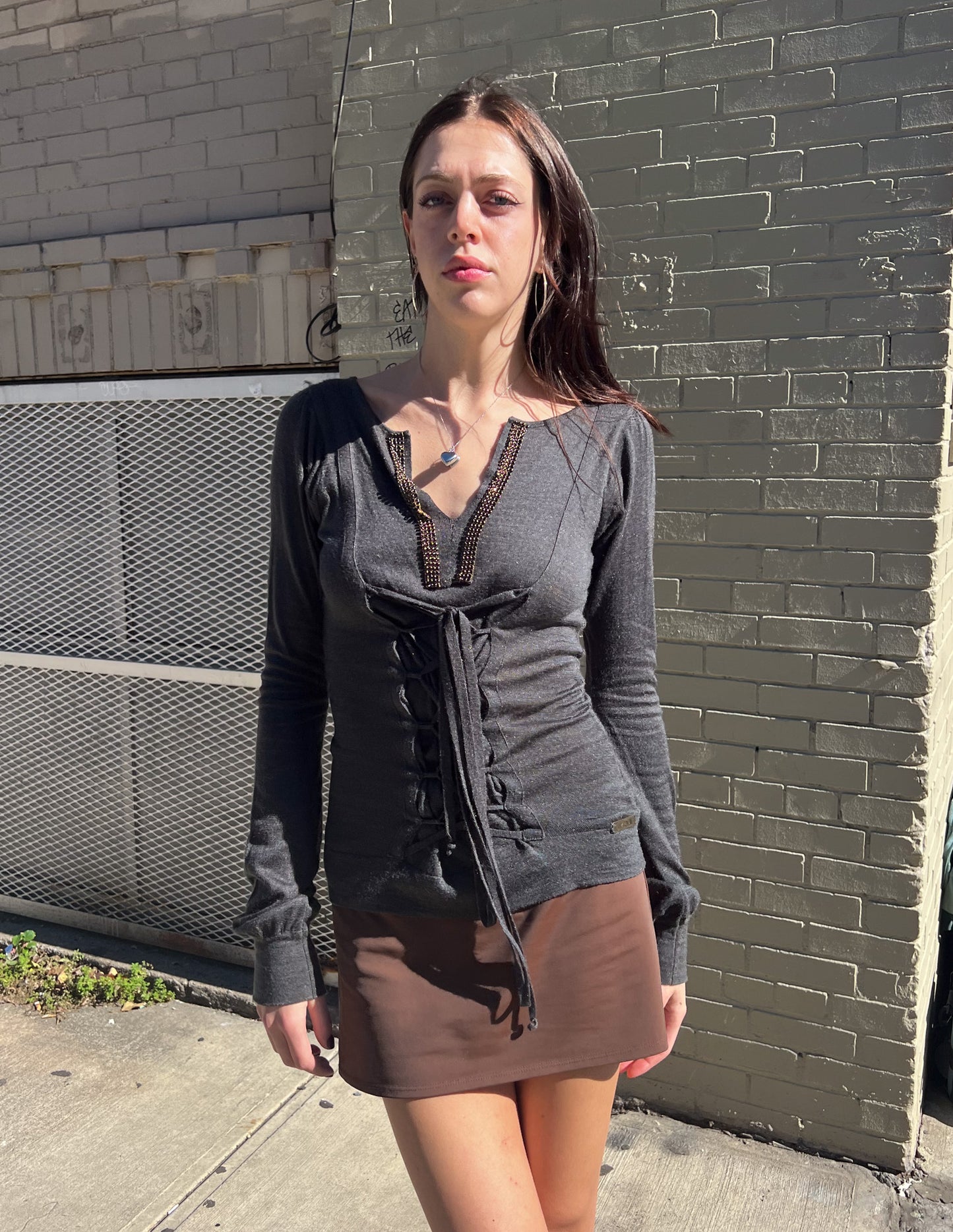 Roberto Cavalli Just Cavalli Lace Up Sweater