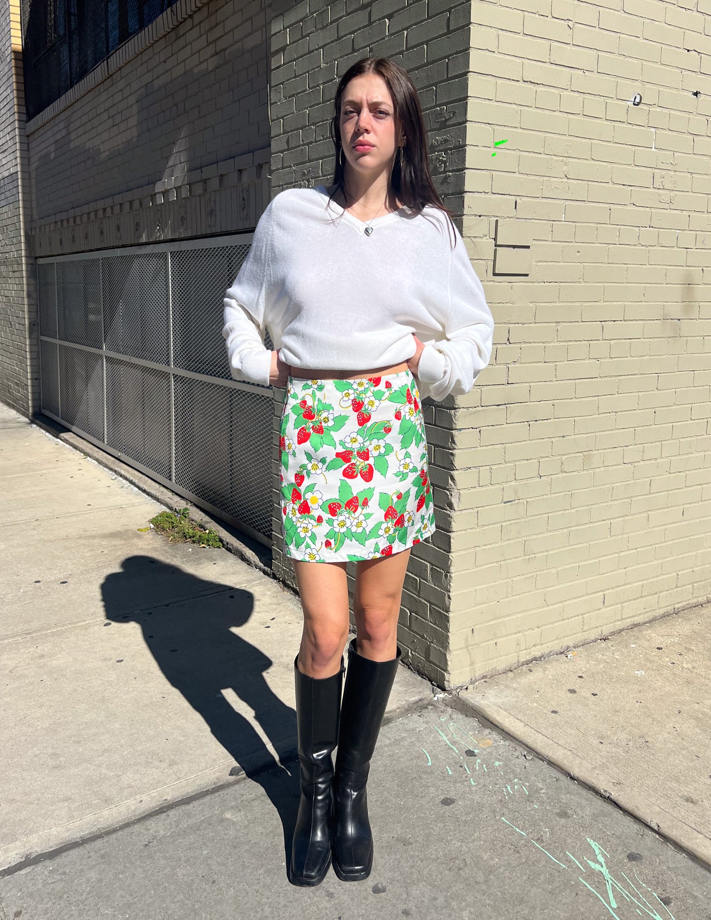 Funny Pretty Nice Original Sample Strawberry Print Skirt