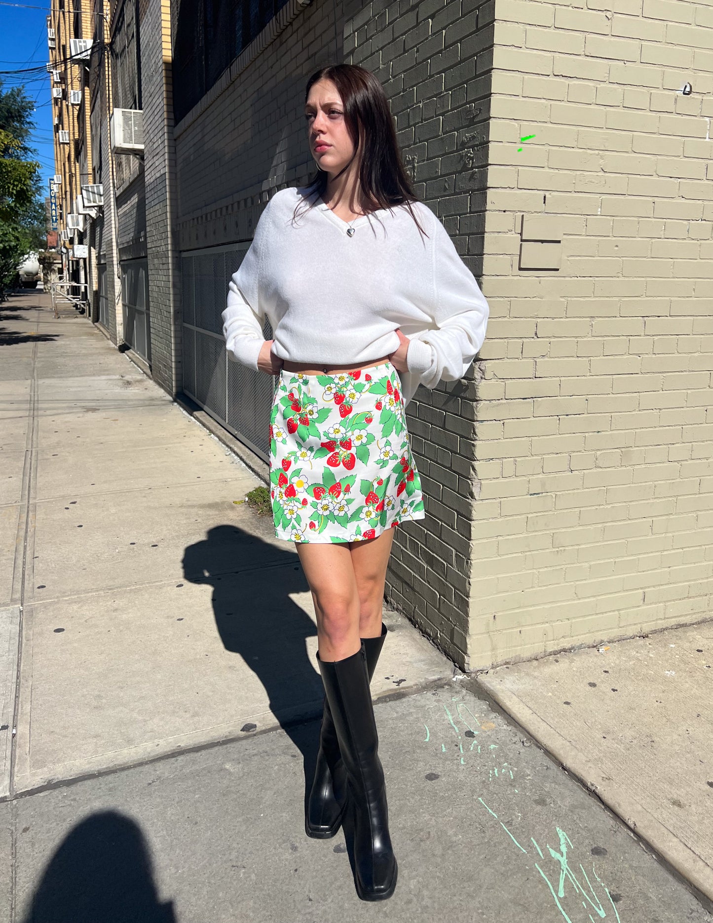 Funny Pretty Nice Original Sample Strawberry Print Skirt