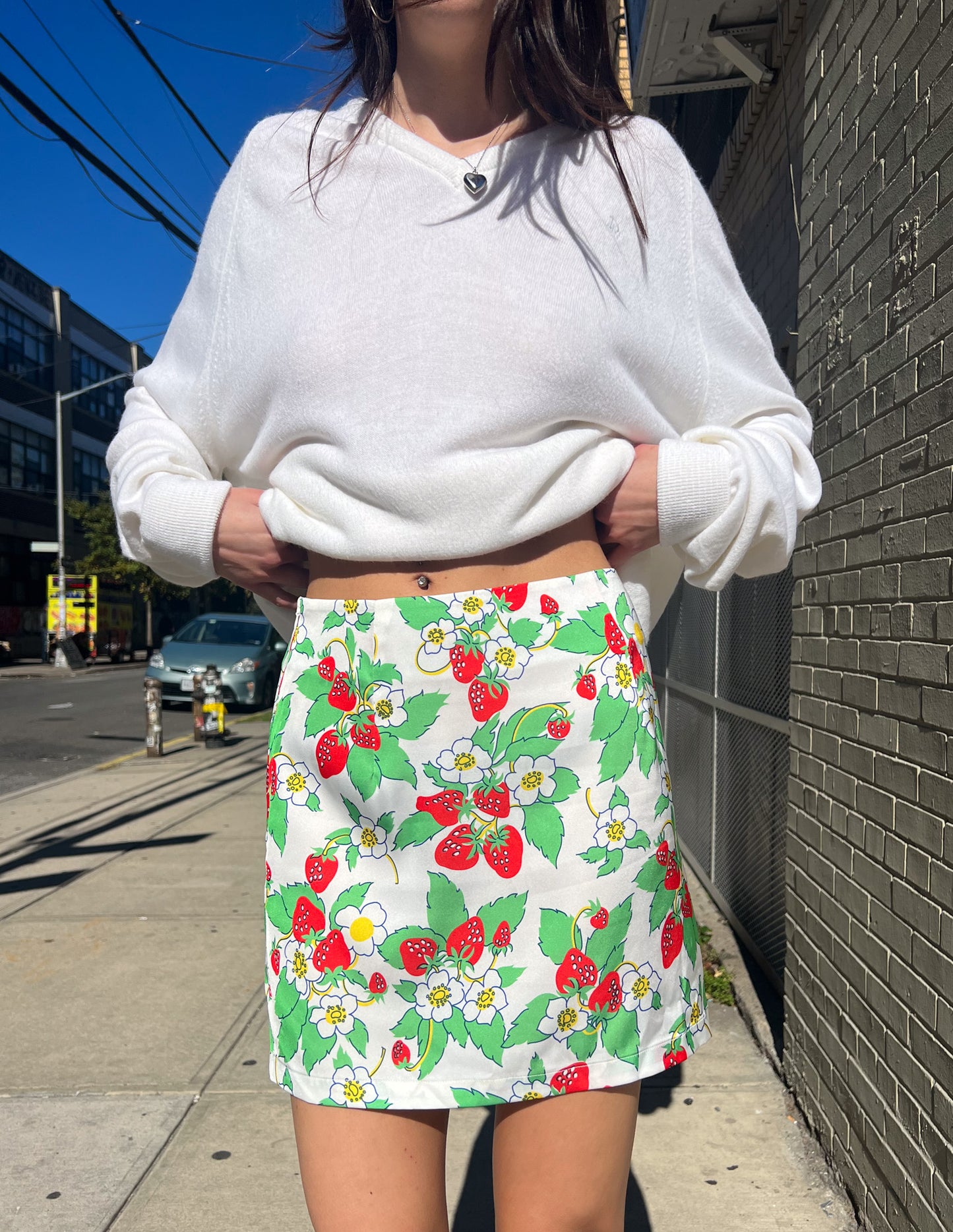 Funny Pretty Nice Original Sample Strawberry Print Skirt