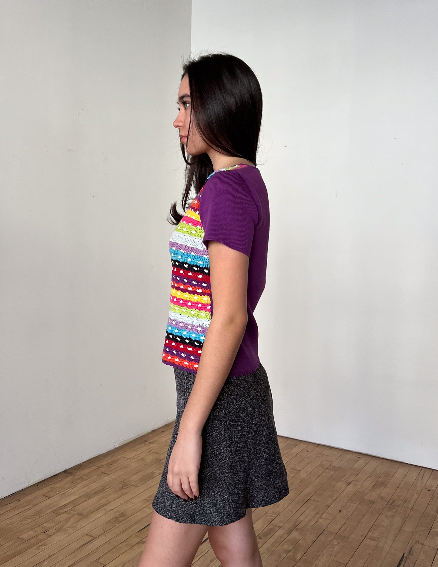 D&G Dolce & Gabbana Sparkle Rainbow Knit Tee