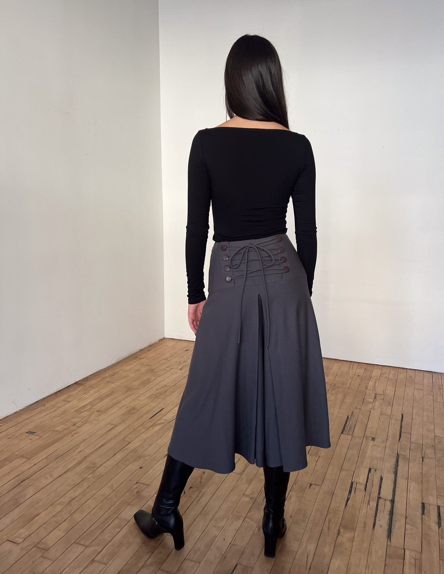 Christian Dior Pleated Lace Up Culottes