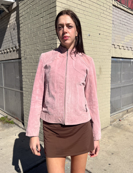 Leather Pink Suede Jacket