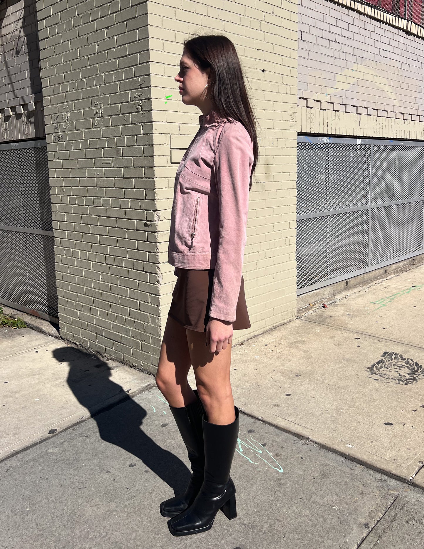 Leather Pink Suede Jacket