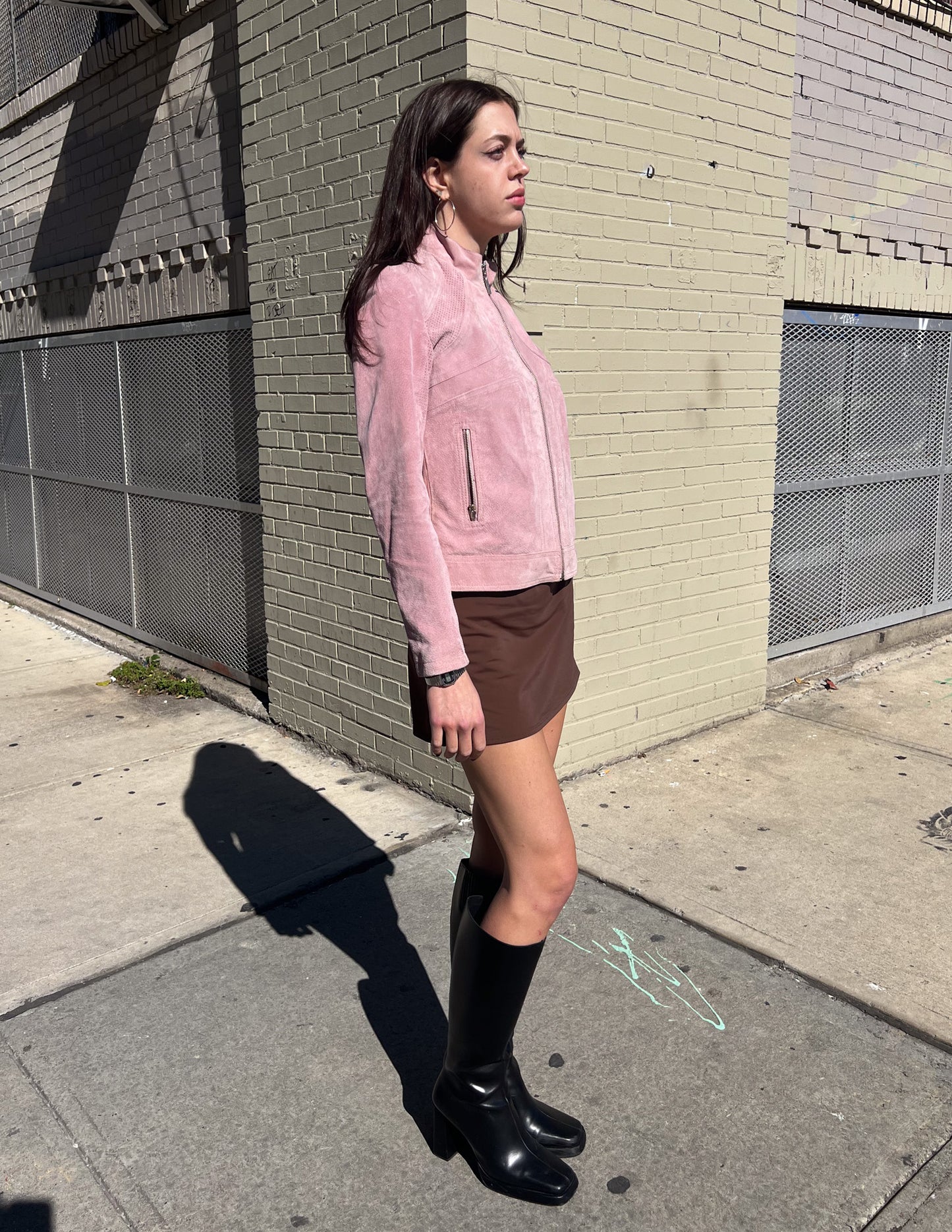 Leather Pink Suede Jacket