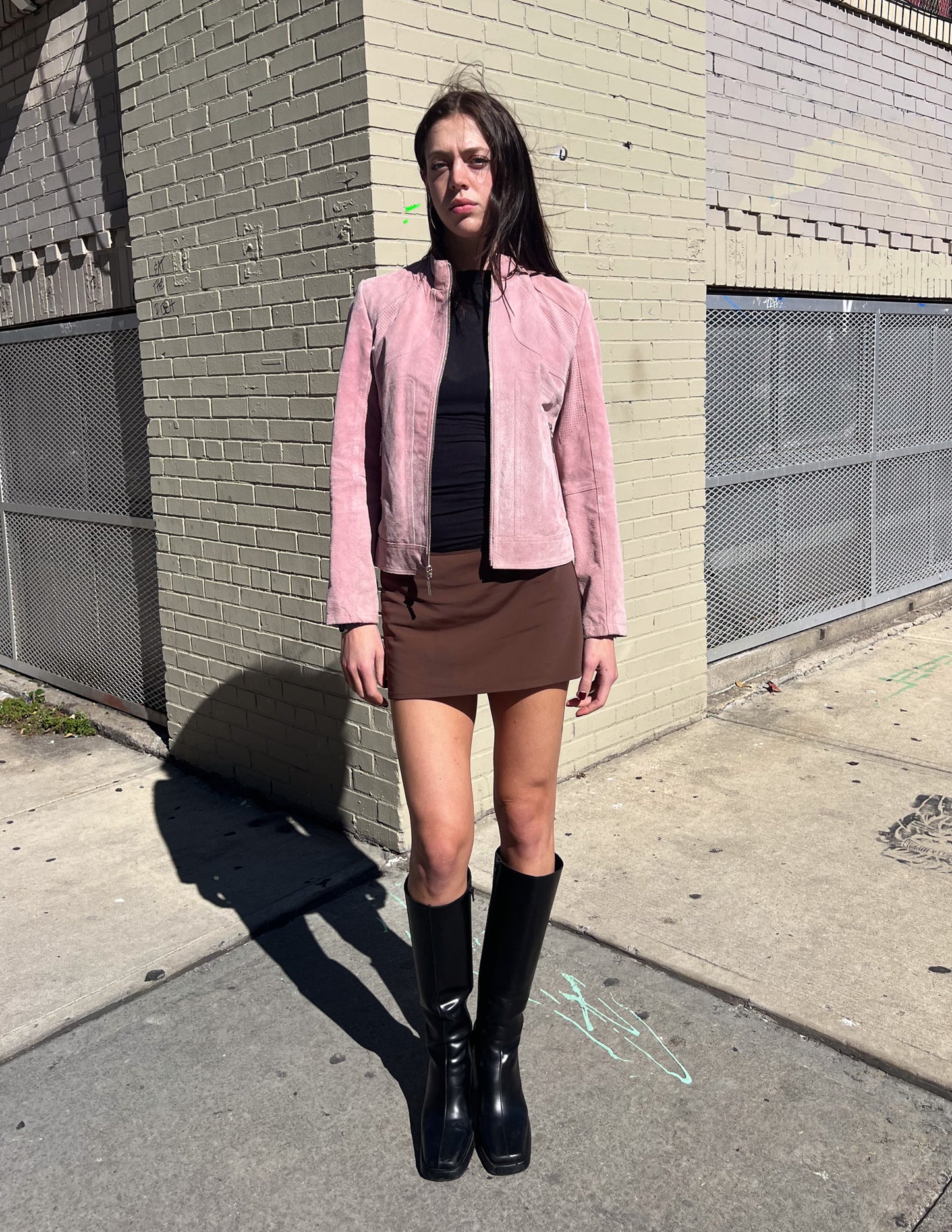 Leather Pink Suede Jacket