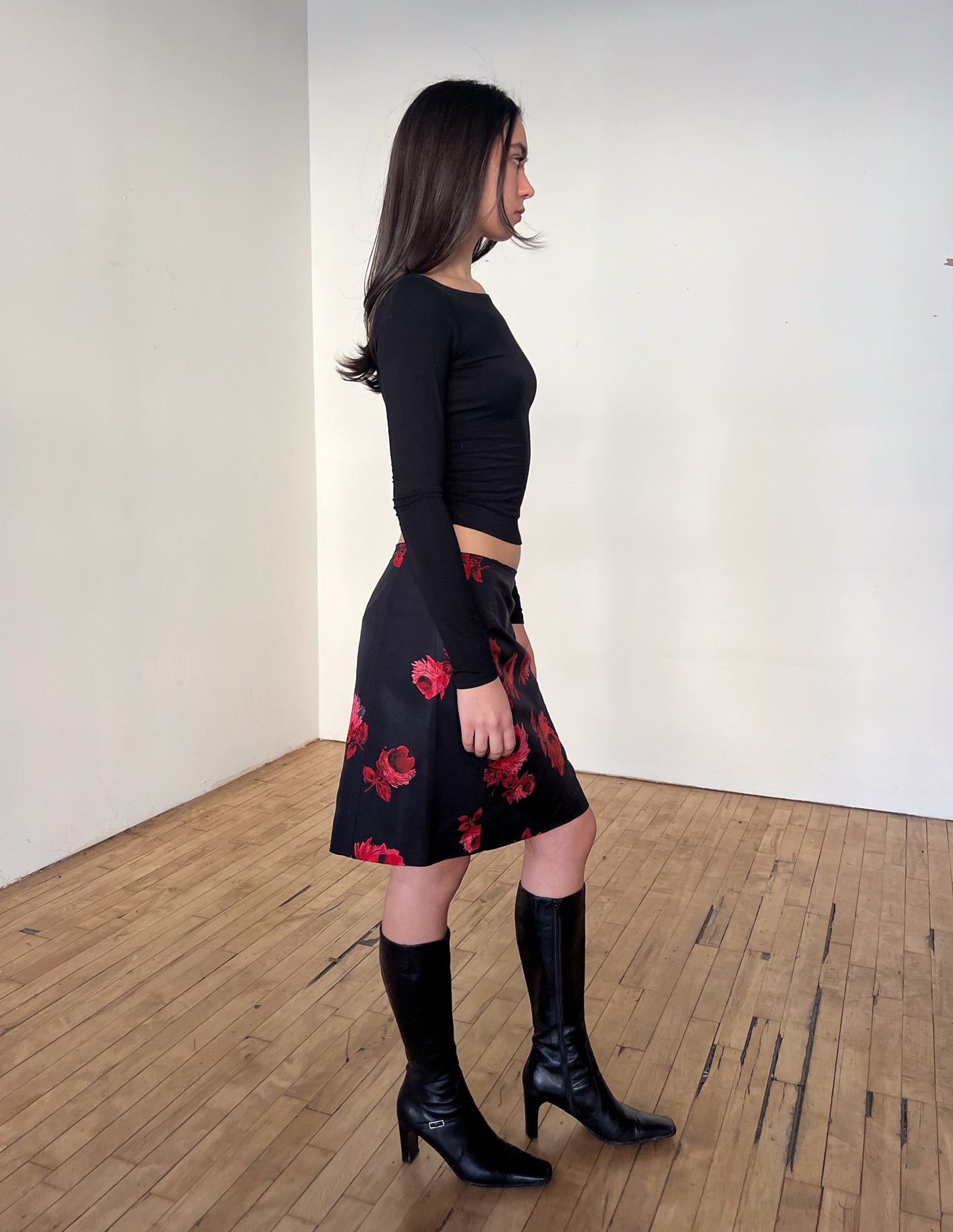 Prada 100% Silk Floral Skirt