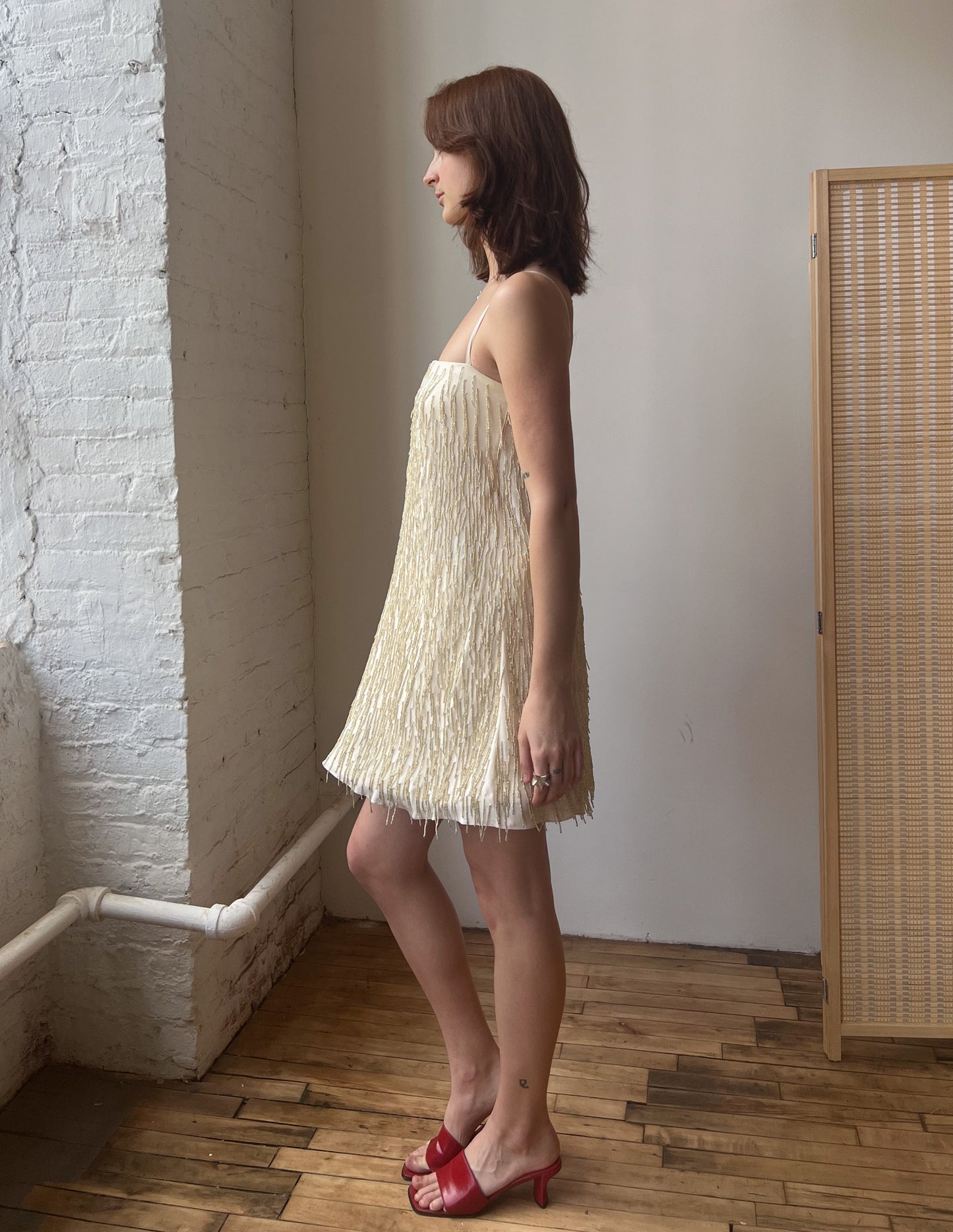 Emporio Armani Beaded Tassel Shift Dress