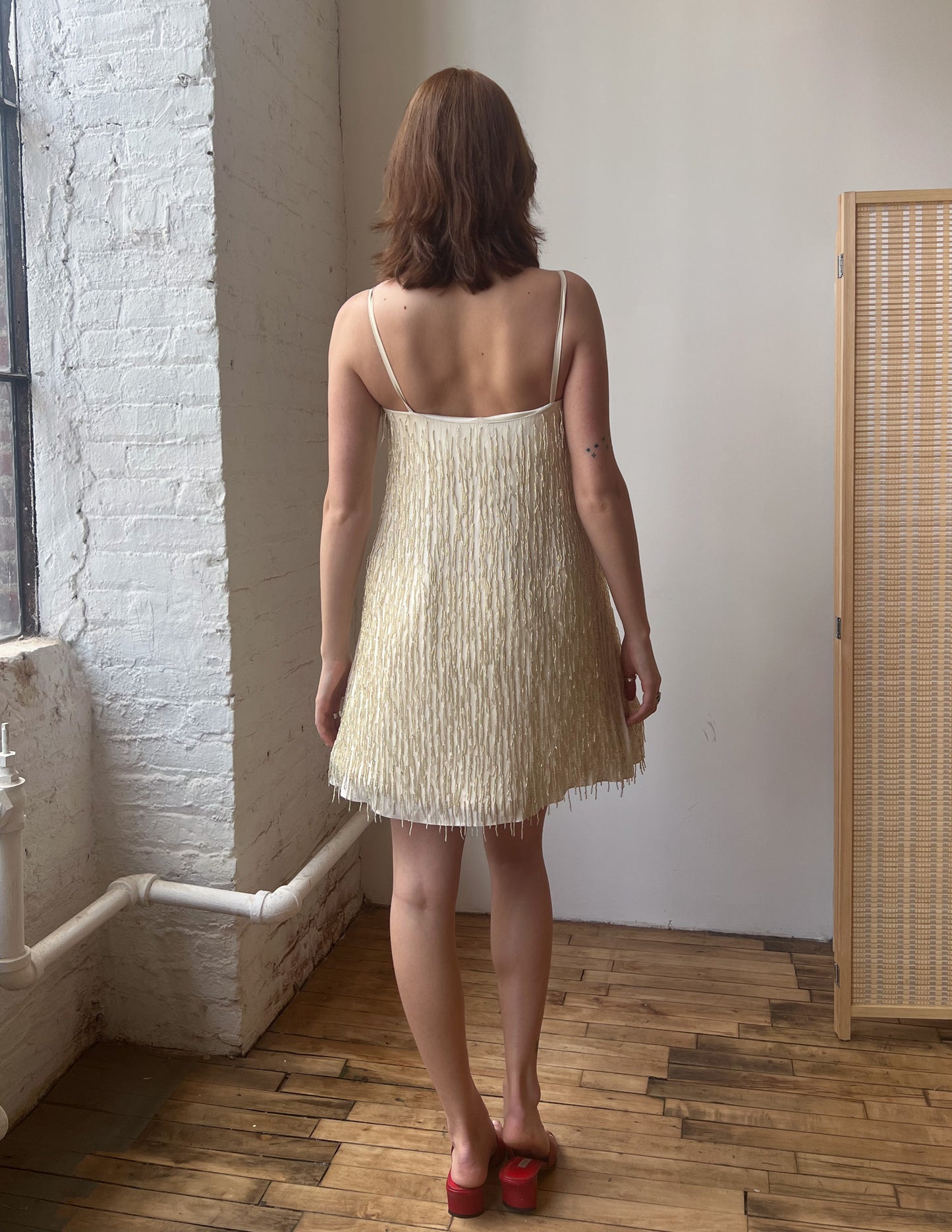 Emporio Armani Beaded Tassel Shift Dress