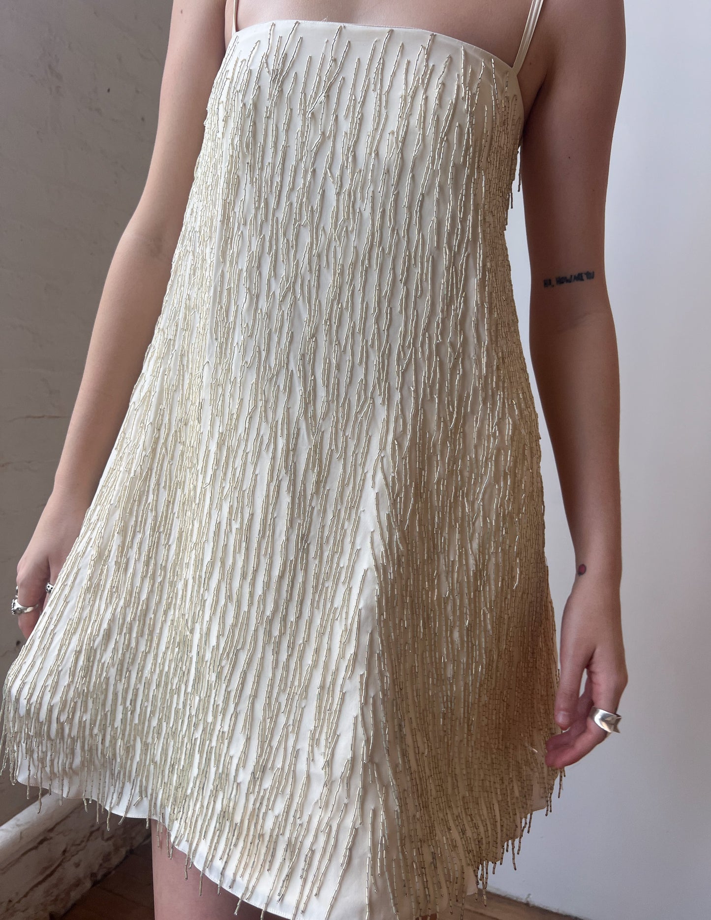 Emporio Armani Beaded Tassel Shift Dress