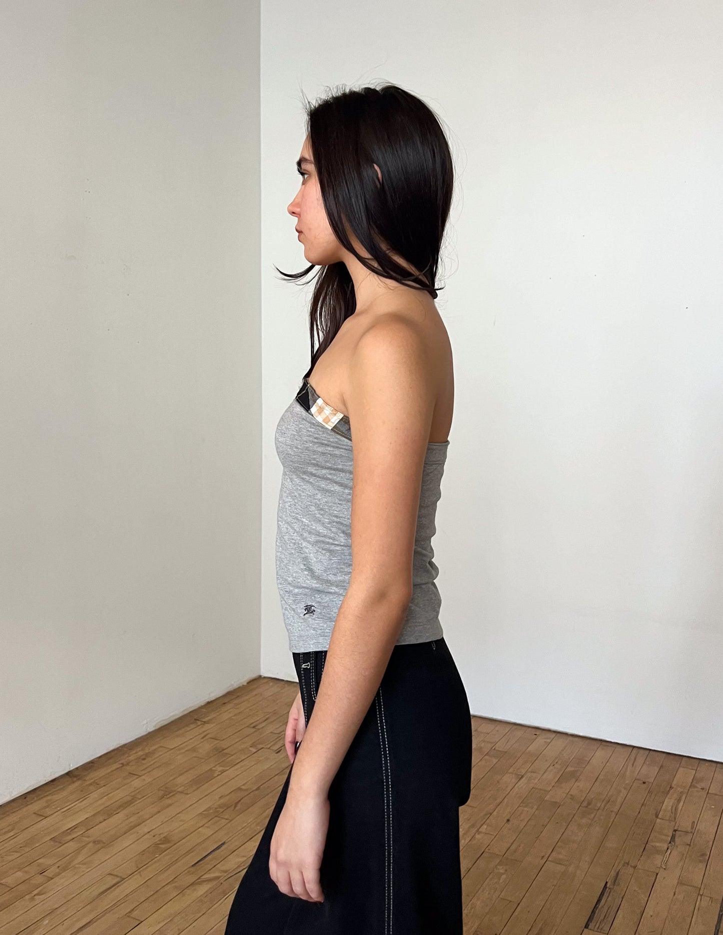 Burberry London Blue Label Check Trim Tube Top