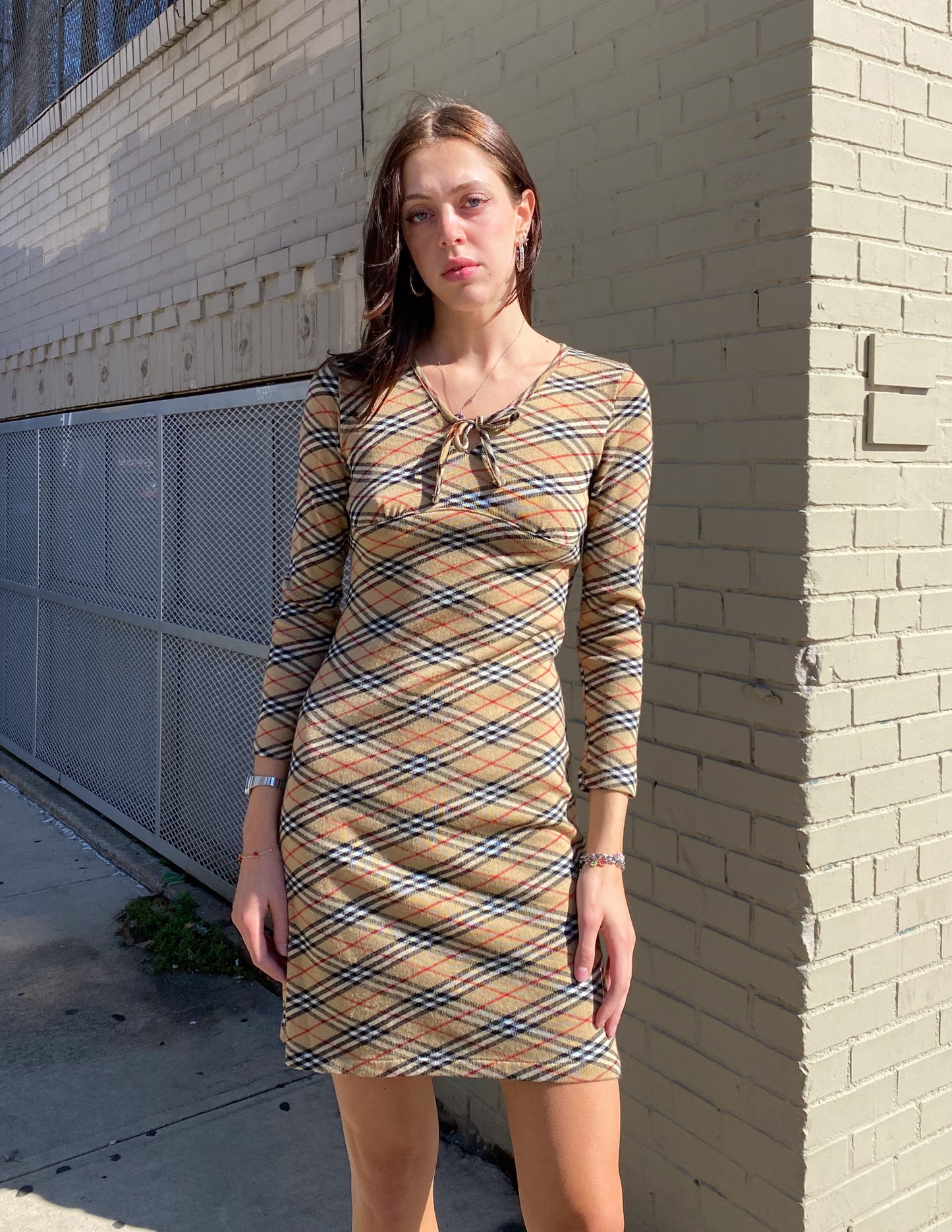 Burberry London Blue Label Check Knit Dress