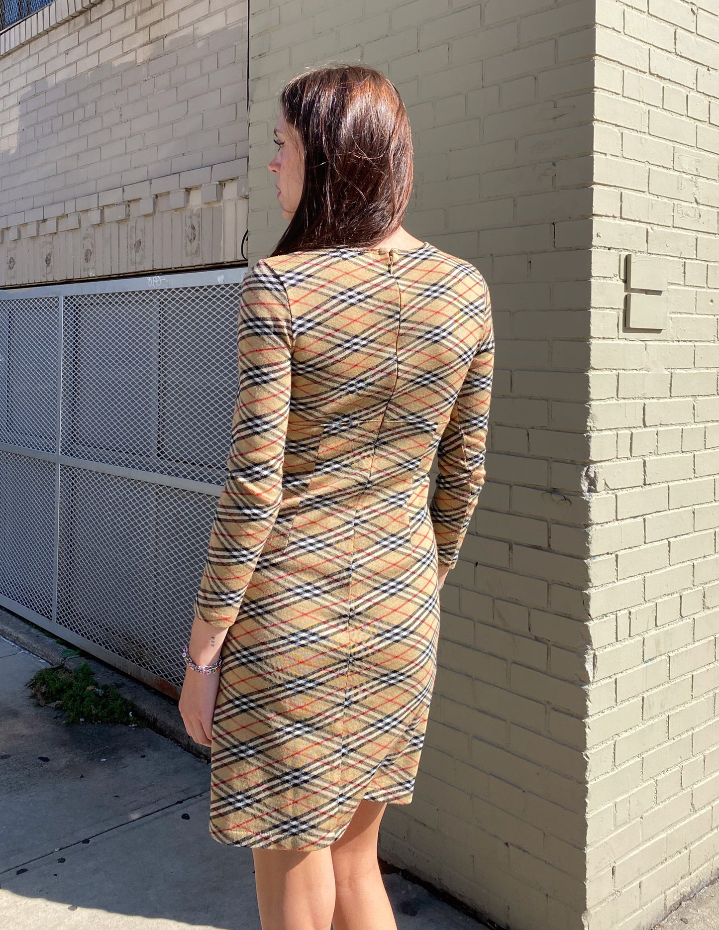 Burberry London Blue Label Check Knit Dress