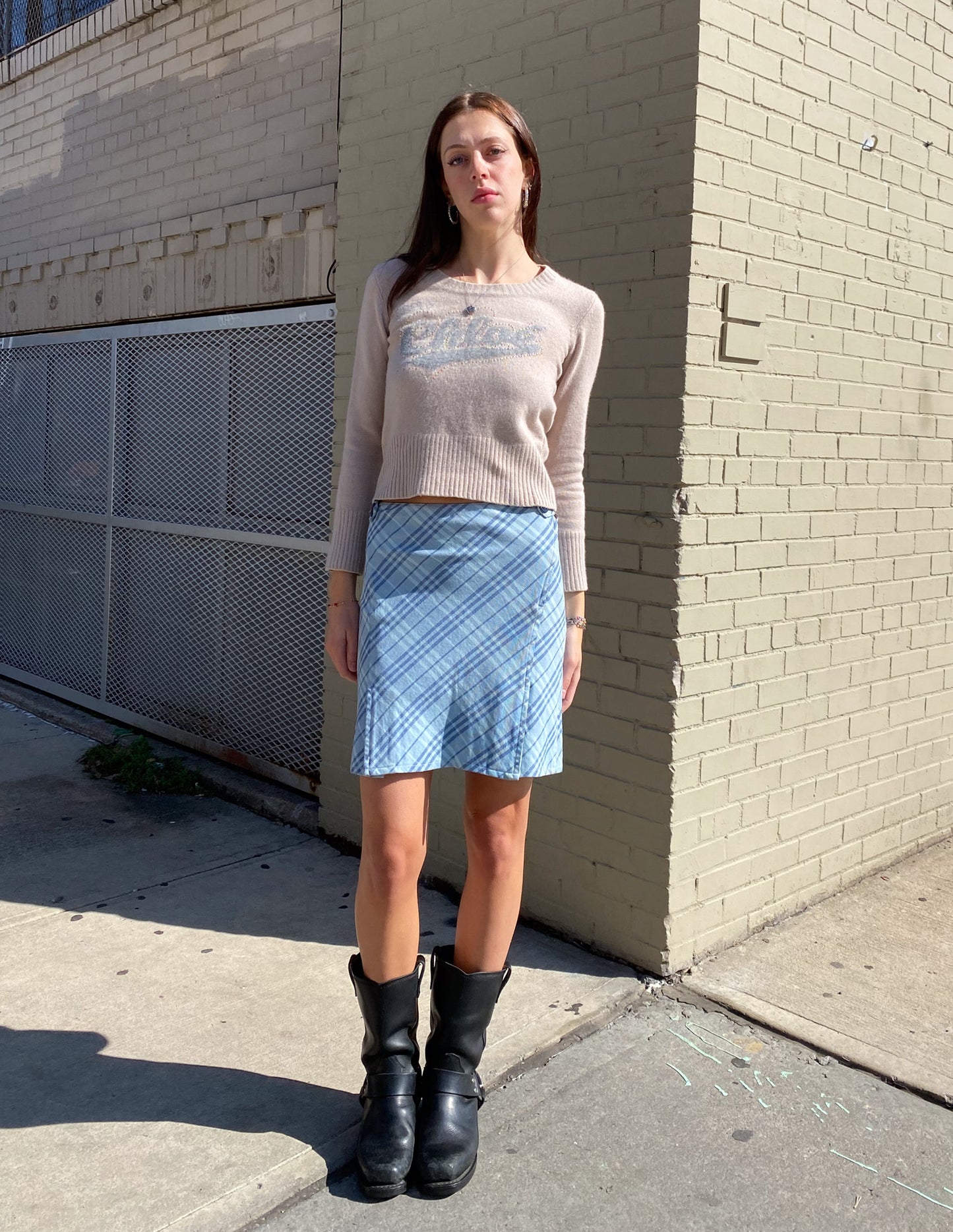 Burberry London Blue Label Baby Blue Midi Skirt