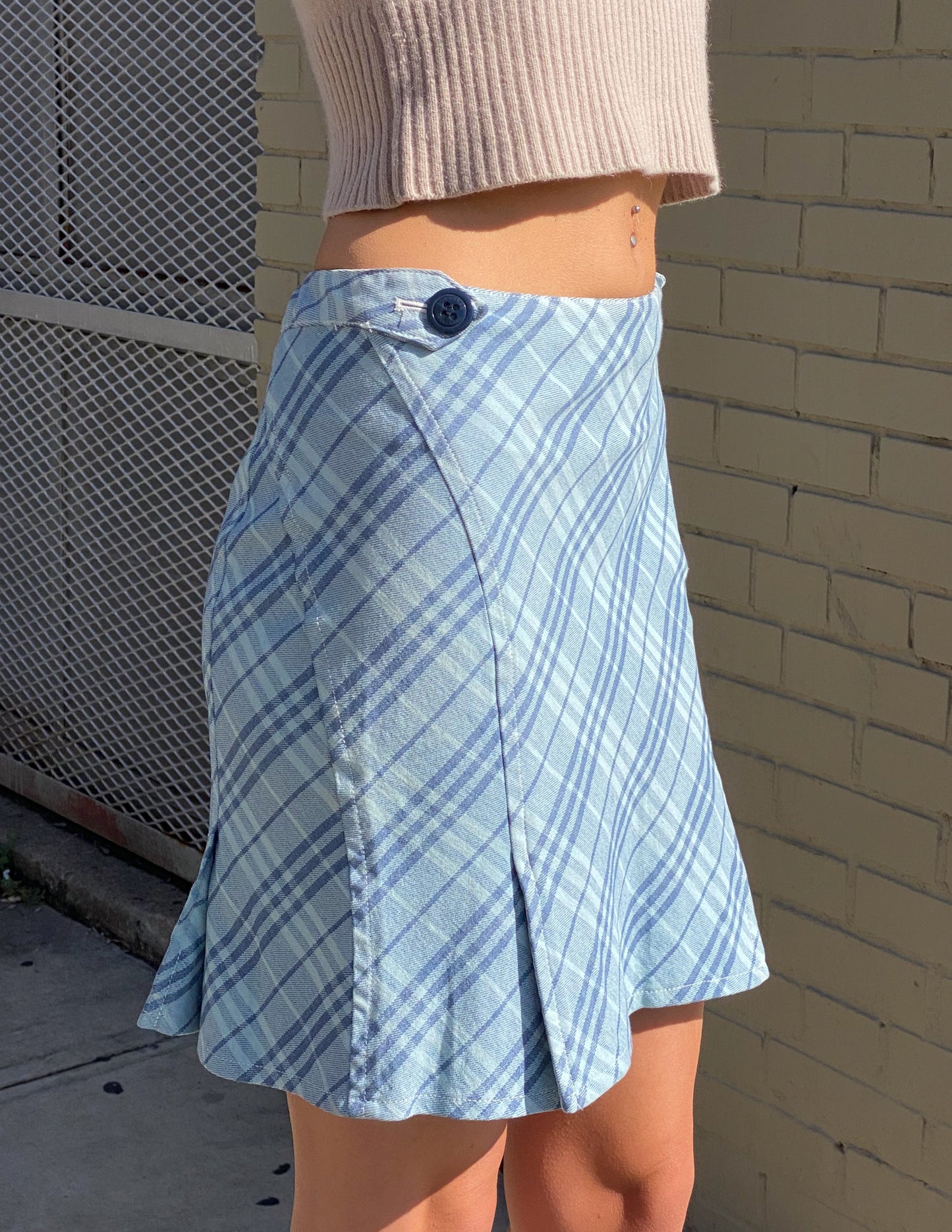 Burberry London Blue Label Baby Blue Midi Skirt