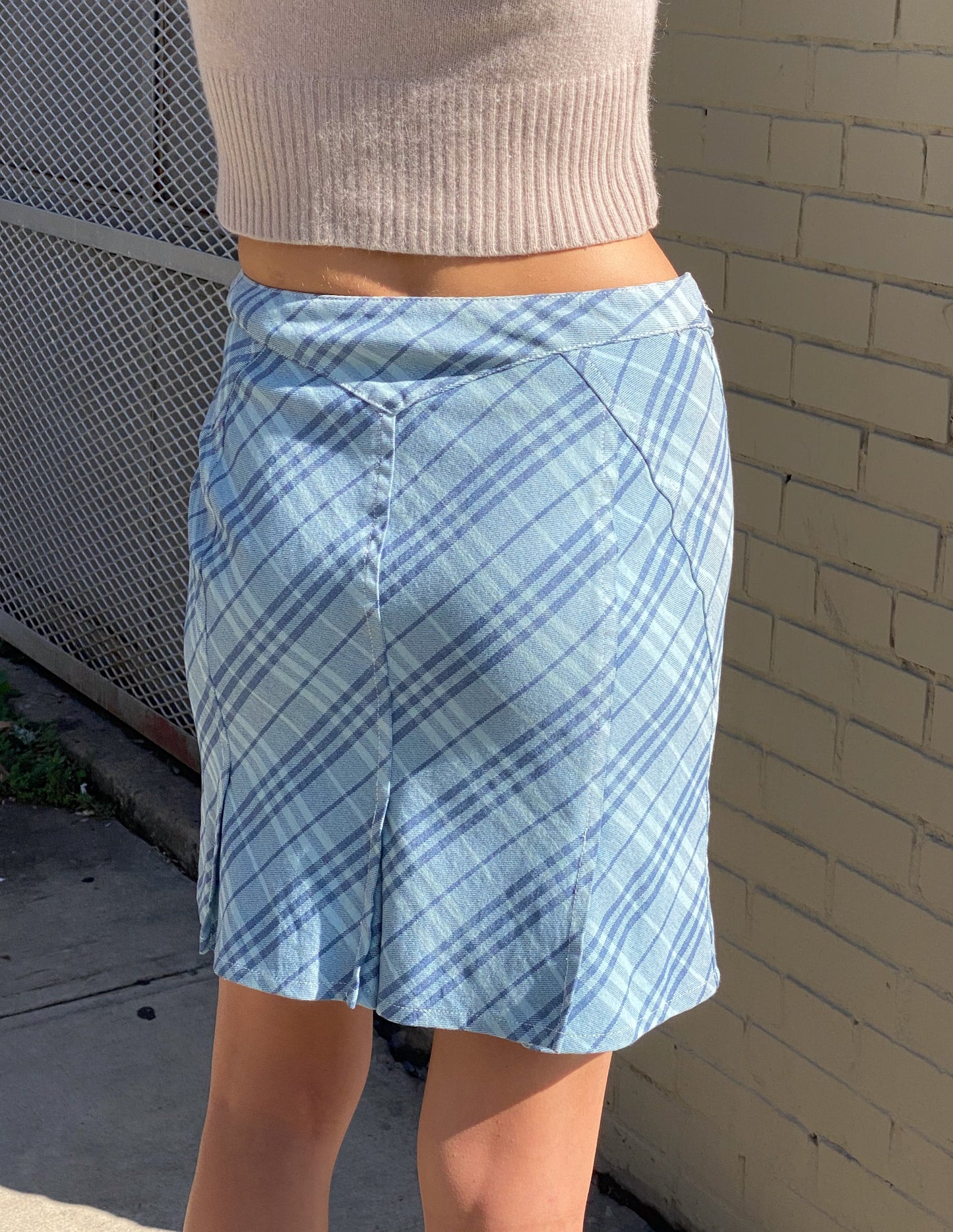 Burberry London Blue Label Baby Blue Midi Skirt