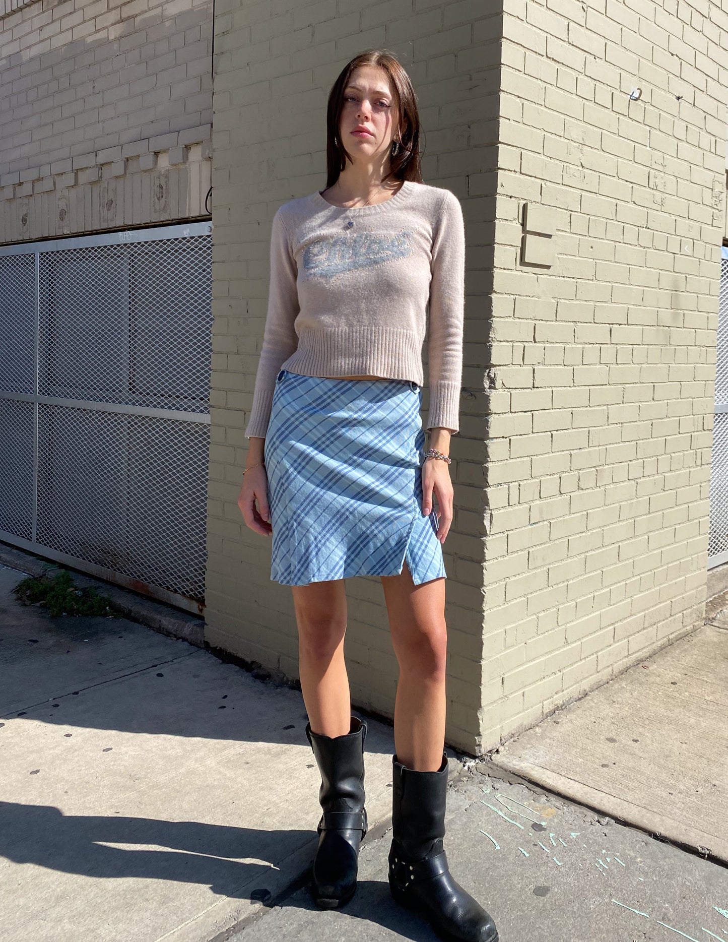 Burberry London Blue Label Baby Blue Midi Skirt