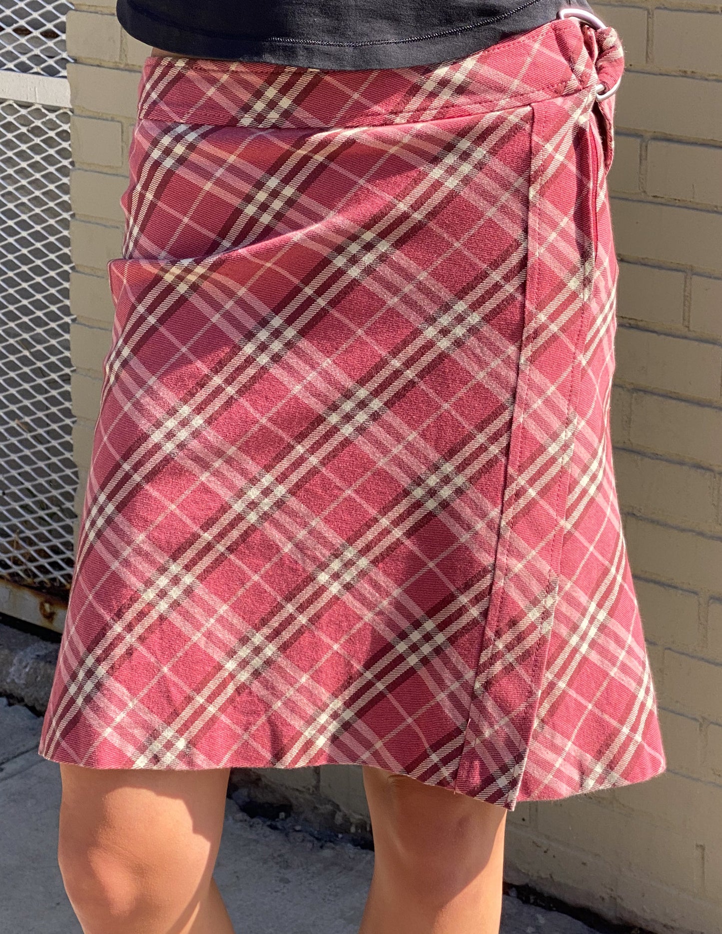 Burberry London Blue Label Pink Check Skirt
