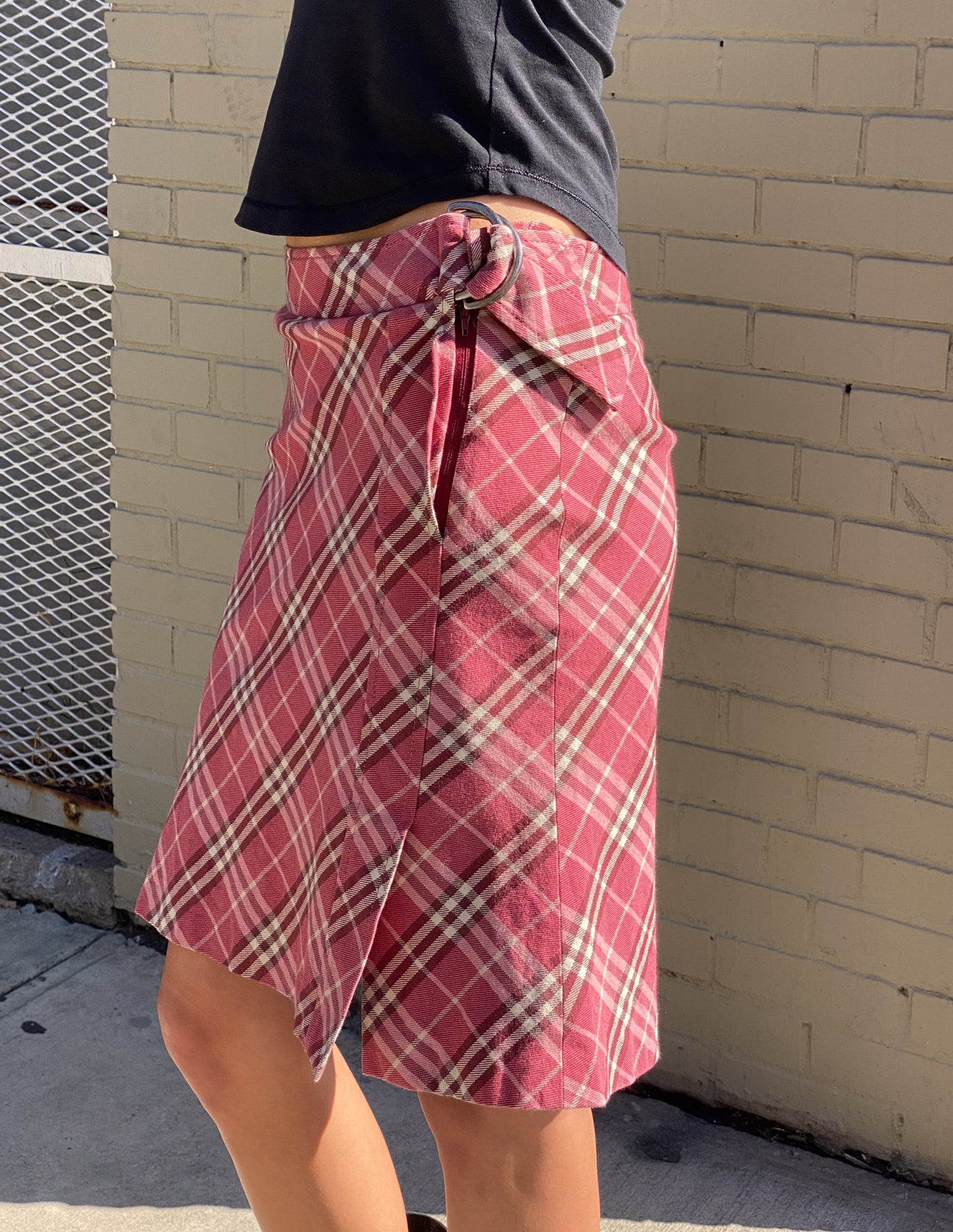 Burberry London Blue Label Pink Check Skirt
