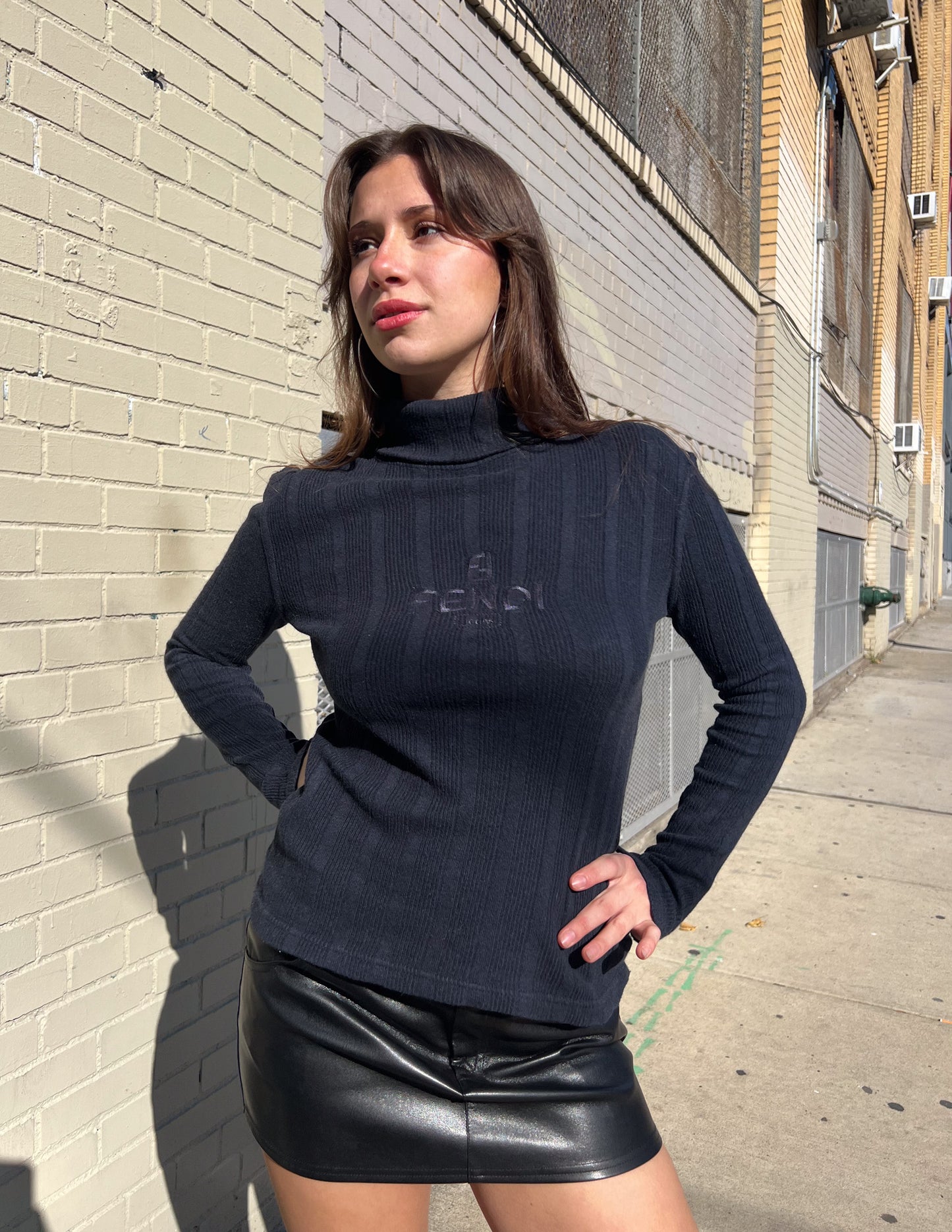 Fendi Jeans Navy Blue Turtleneck