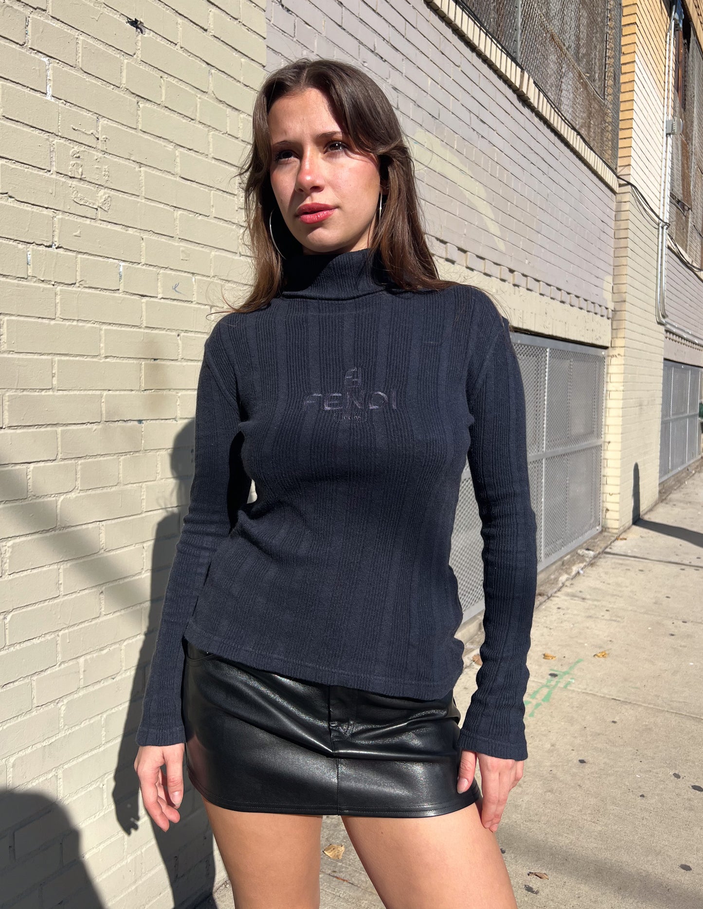 Fendi Jeans Navy Blue Turtleneck