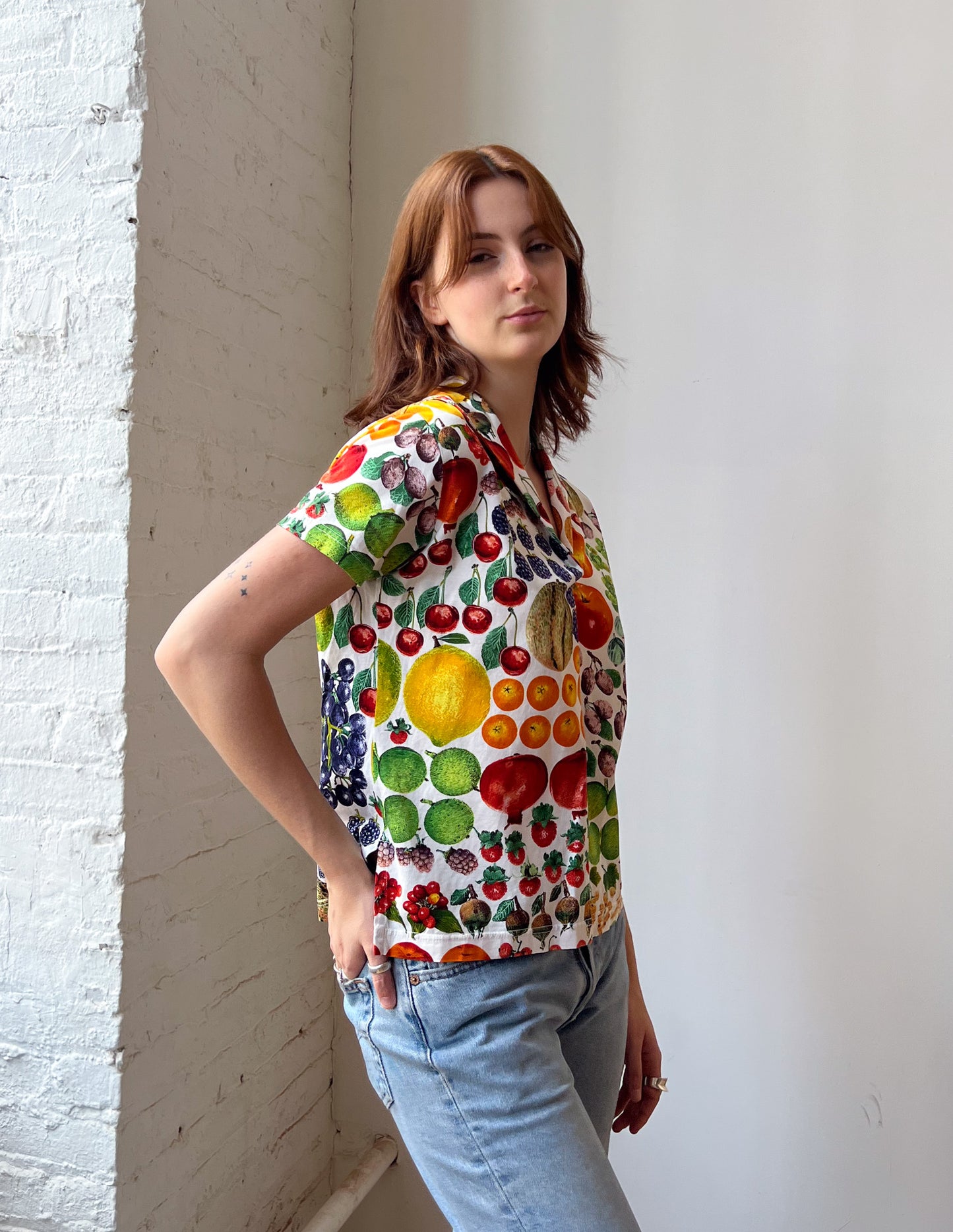 Tom Ford Era Gucci 1996 Fruit Print Top