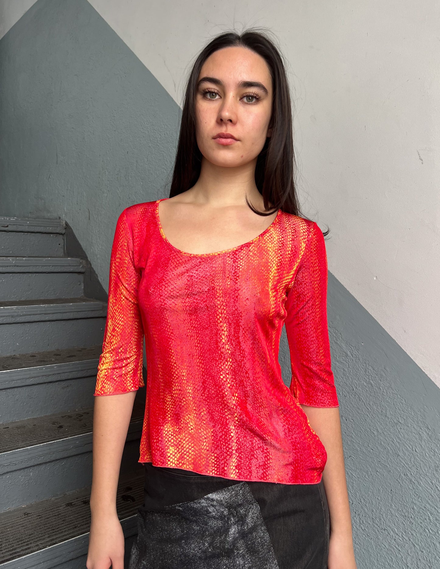 Class Roberto Cavalli Sunset Snakeskin Print Top