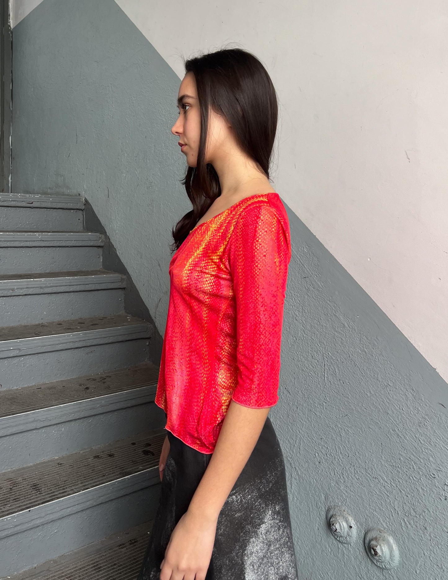Class Roberto Cavalli Sunset Snakeskin Print Top