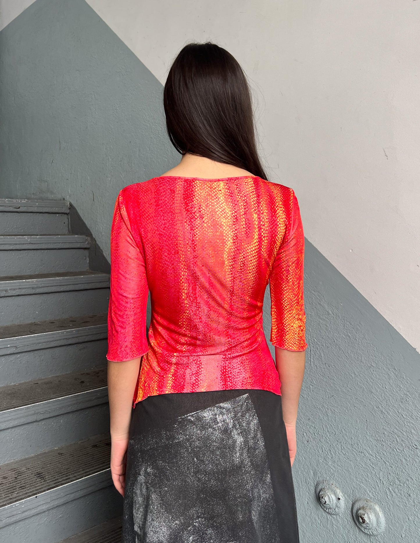Class Roberto Cavalli Sunset Snakeskin Print Top