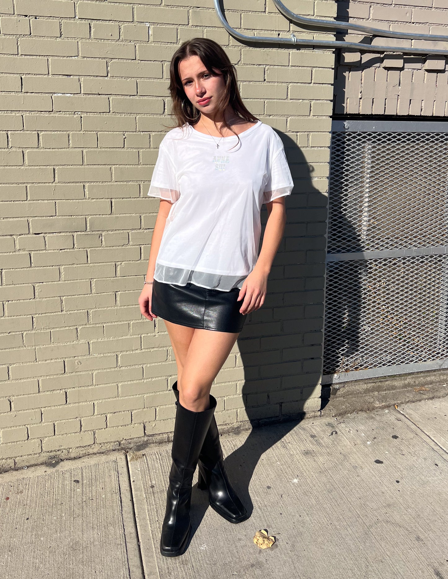 Anna Sui Mesh Overlay Tee