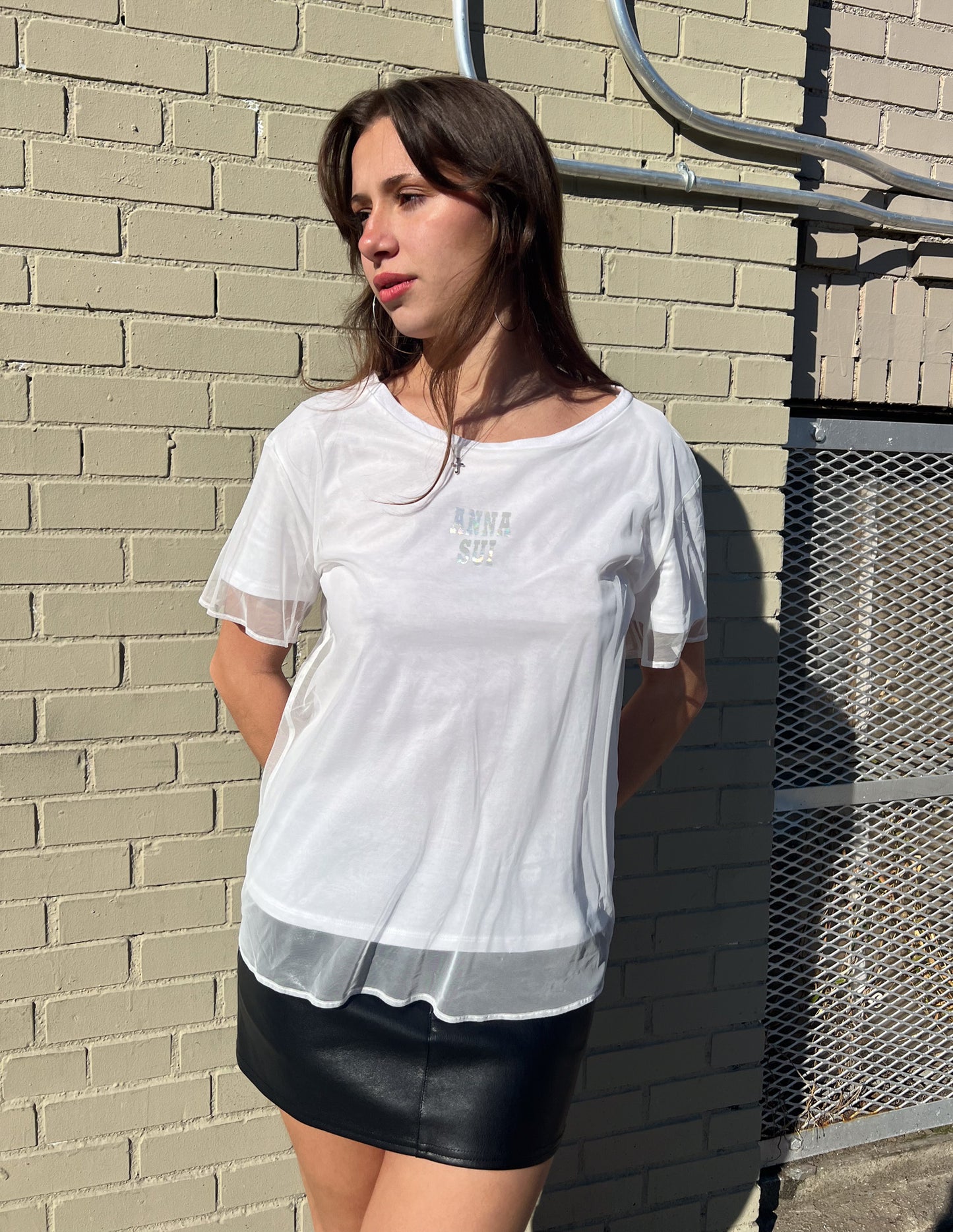 Anna Sui Mesh Overlay Tee