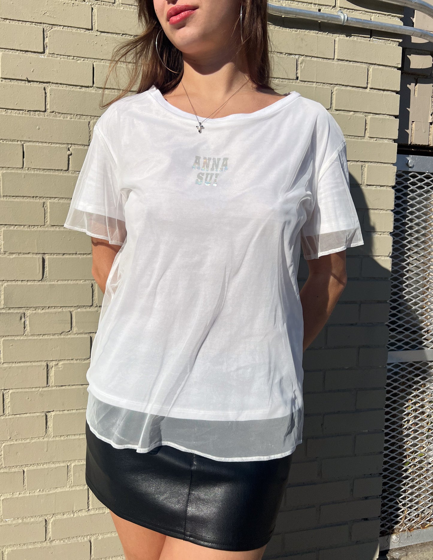 Anna Sui Mesh Overlay Tee