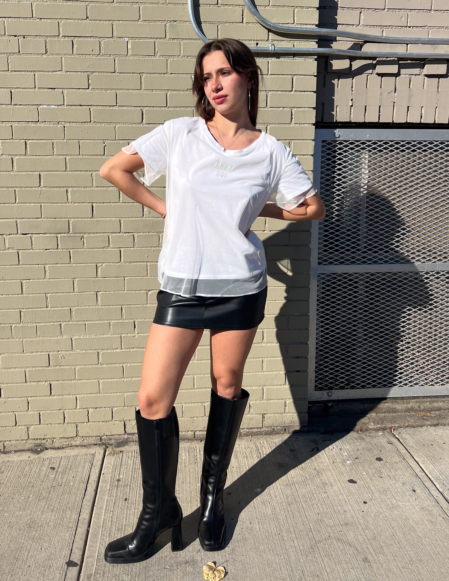 Anna Sui Mesh Overlay Tee