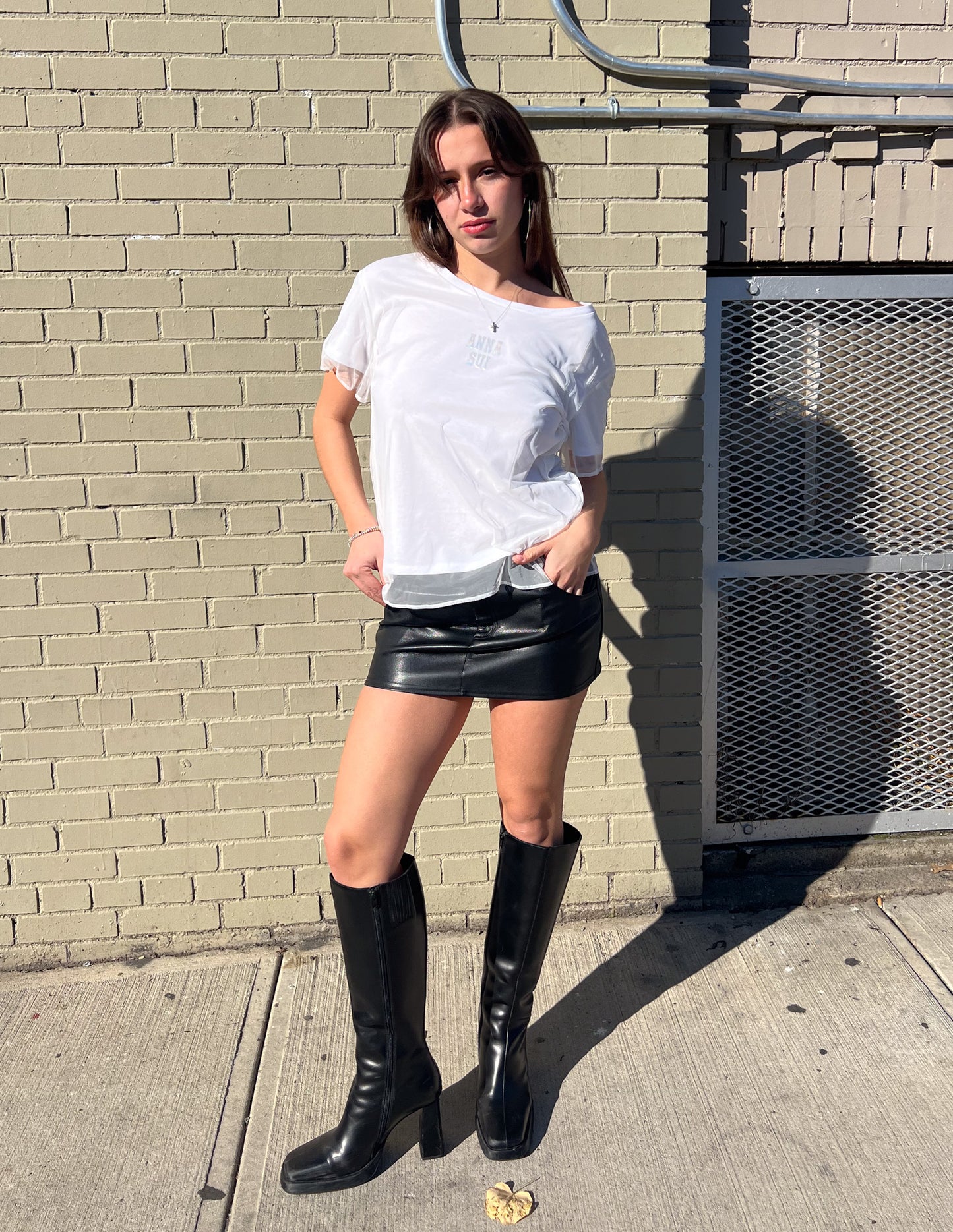 Anna Sui Mesh Overlay Tee