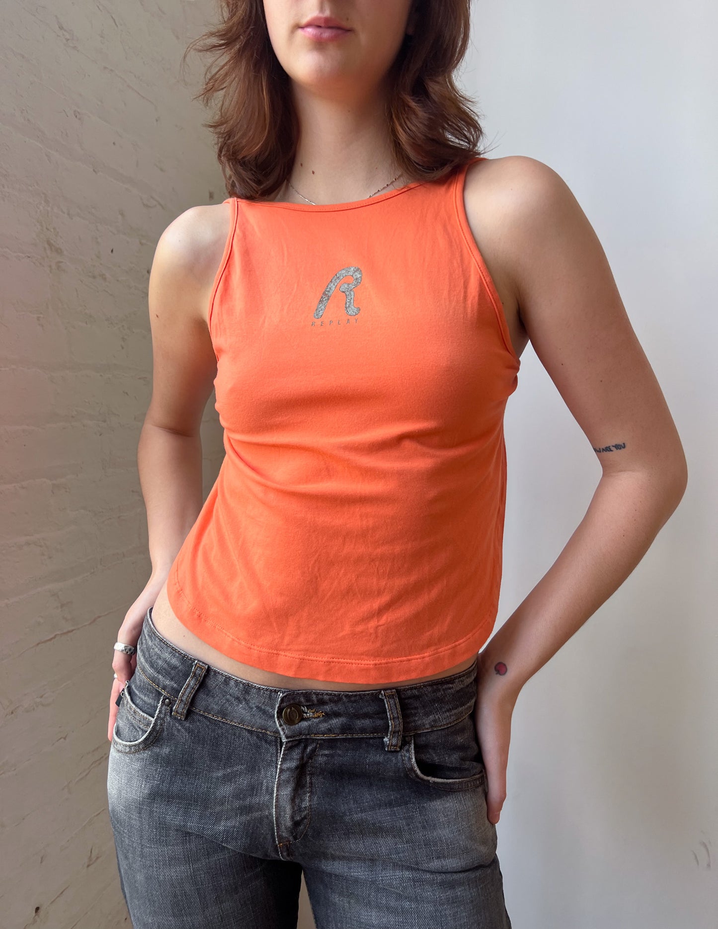 Y2k Sporty Open Back Halter Tank