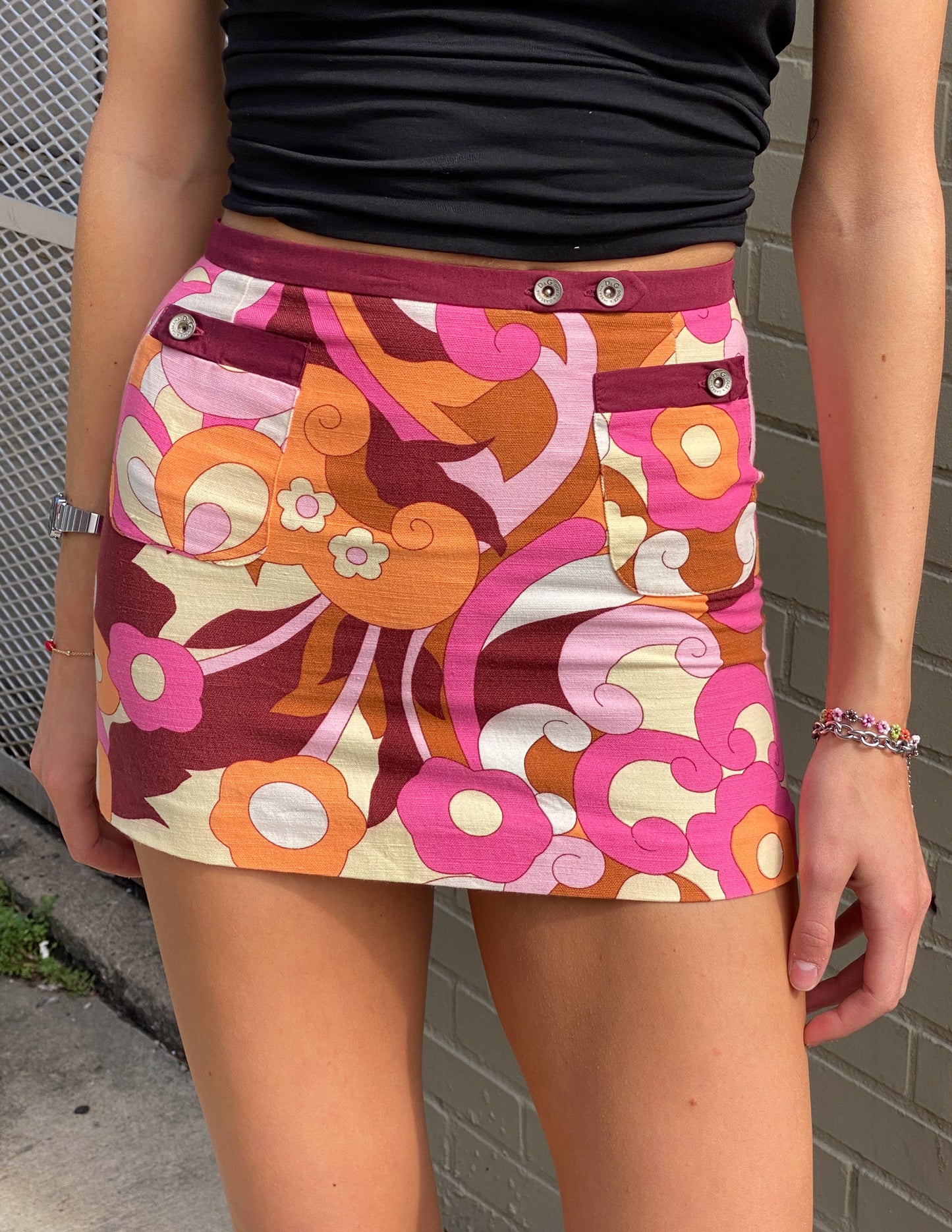 D & G Abstract Print Mini Skirt