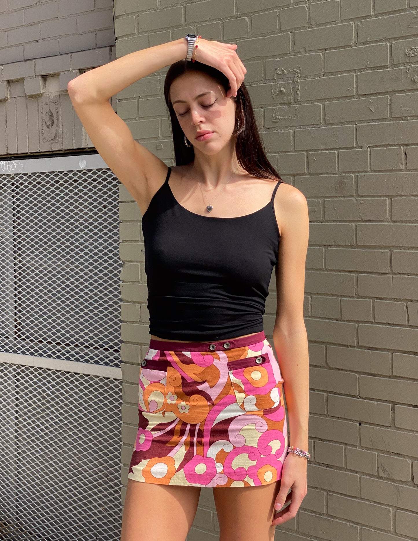 D & G Abstract Print Mini Skirt