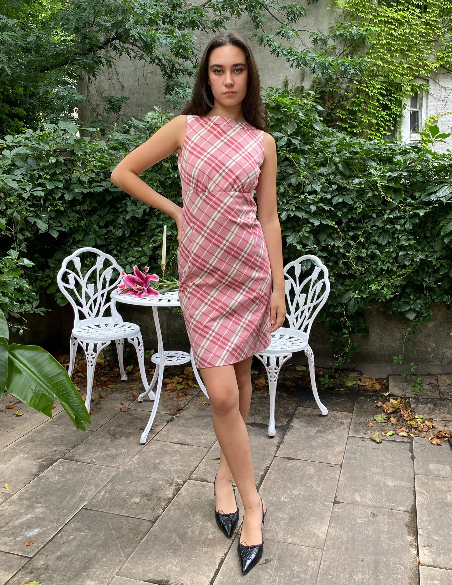 Burberry Blue Label Pink Check Mini Dress
