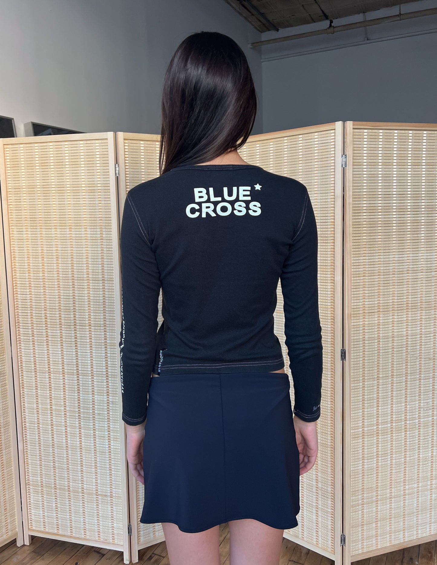 Blue Cross Spicy Label Rhinestone Detail Long Sleeve