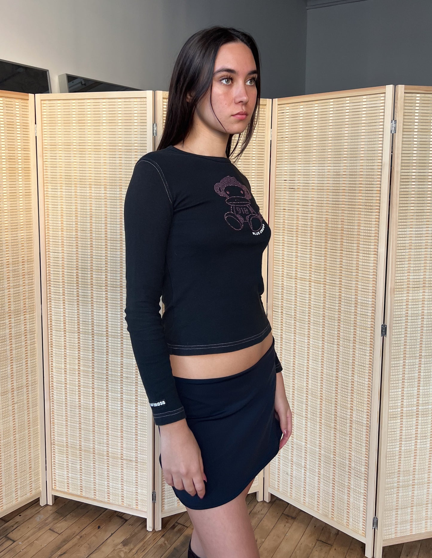 Blue Cross Spicy Label Rhinestone Detail Long Sleeve