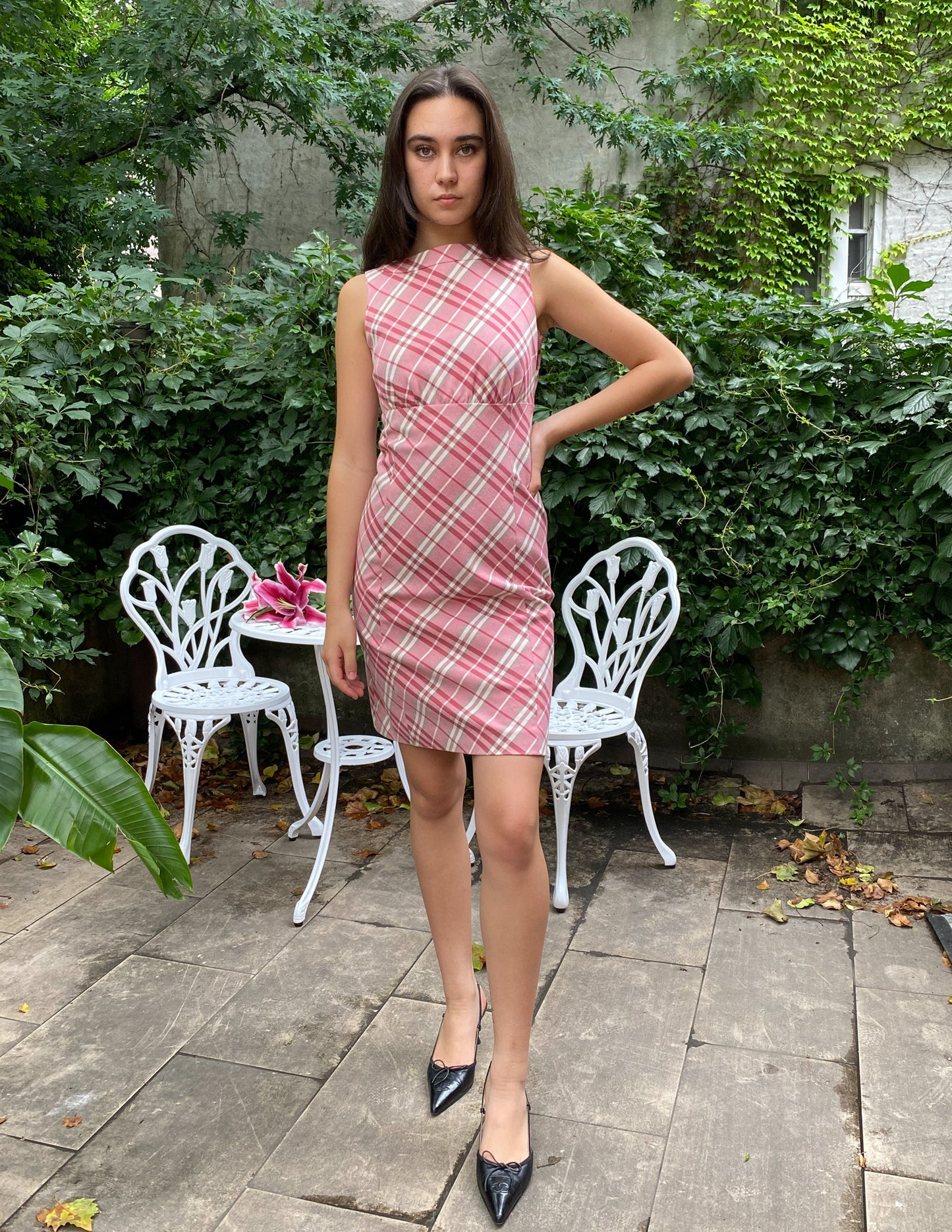 Burberry Blue Label Pink Check Mini Dress