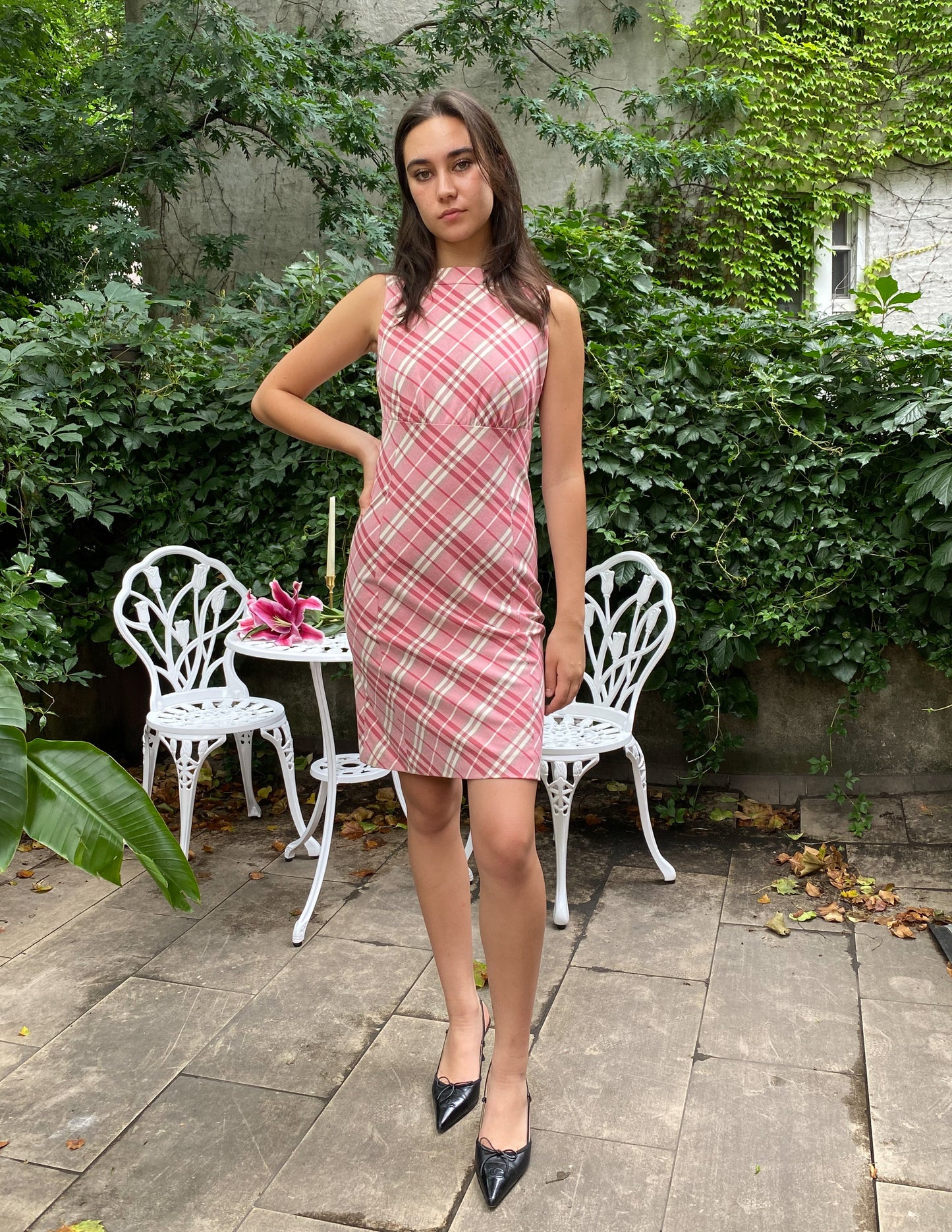 Burberry Blue Label Pink Check Mini Dress