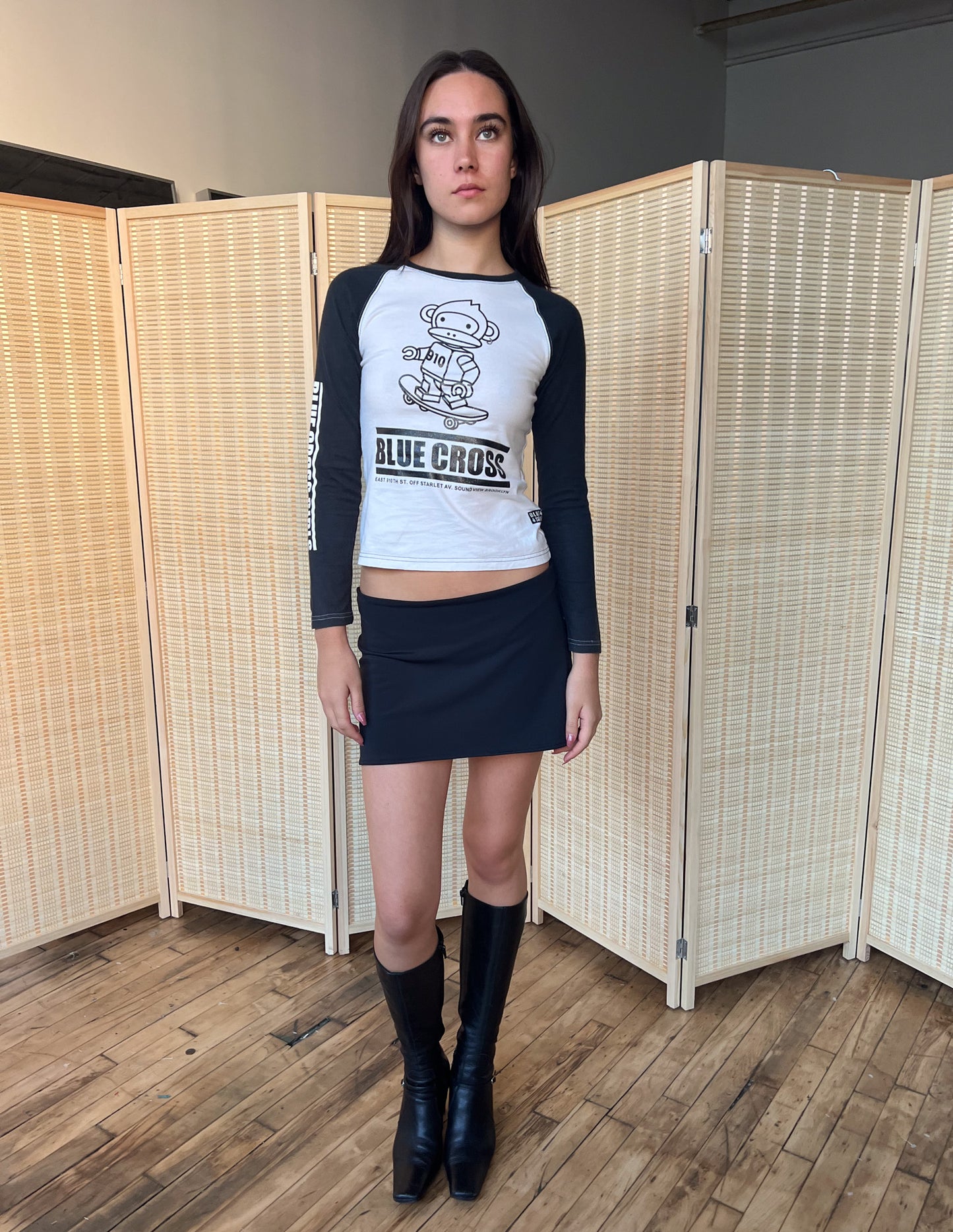 Blue Cross Monkey Graphic Long Sleeve Tee