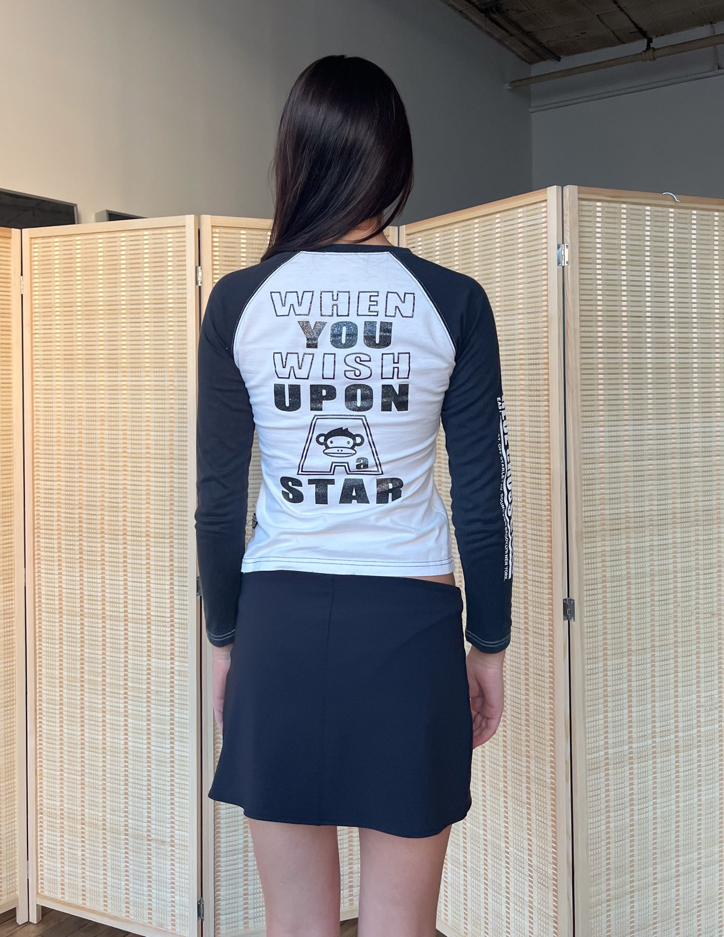 Blue Cross Monkey Graphic Long Sleeve Tee