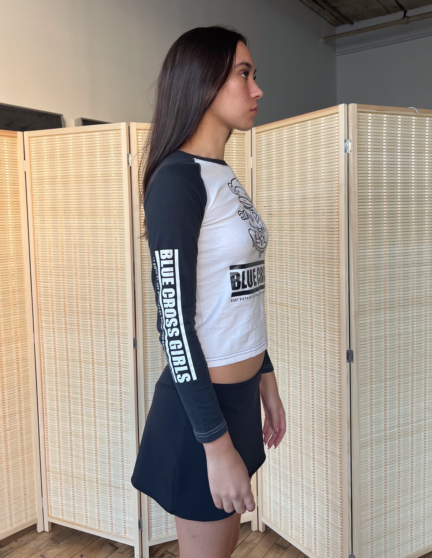 Blue Cross Monkey Graphic Long Sleeve Tee