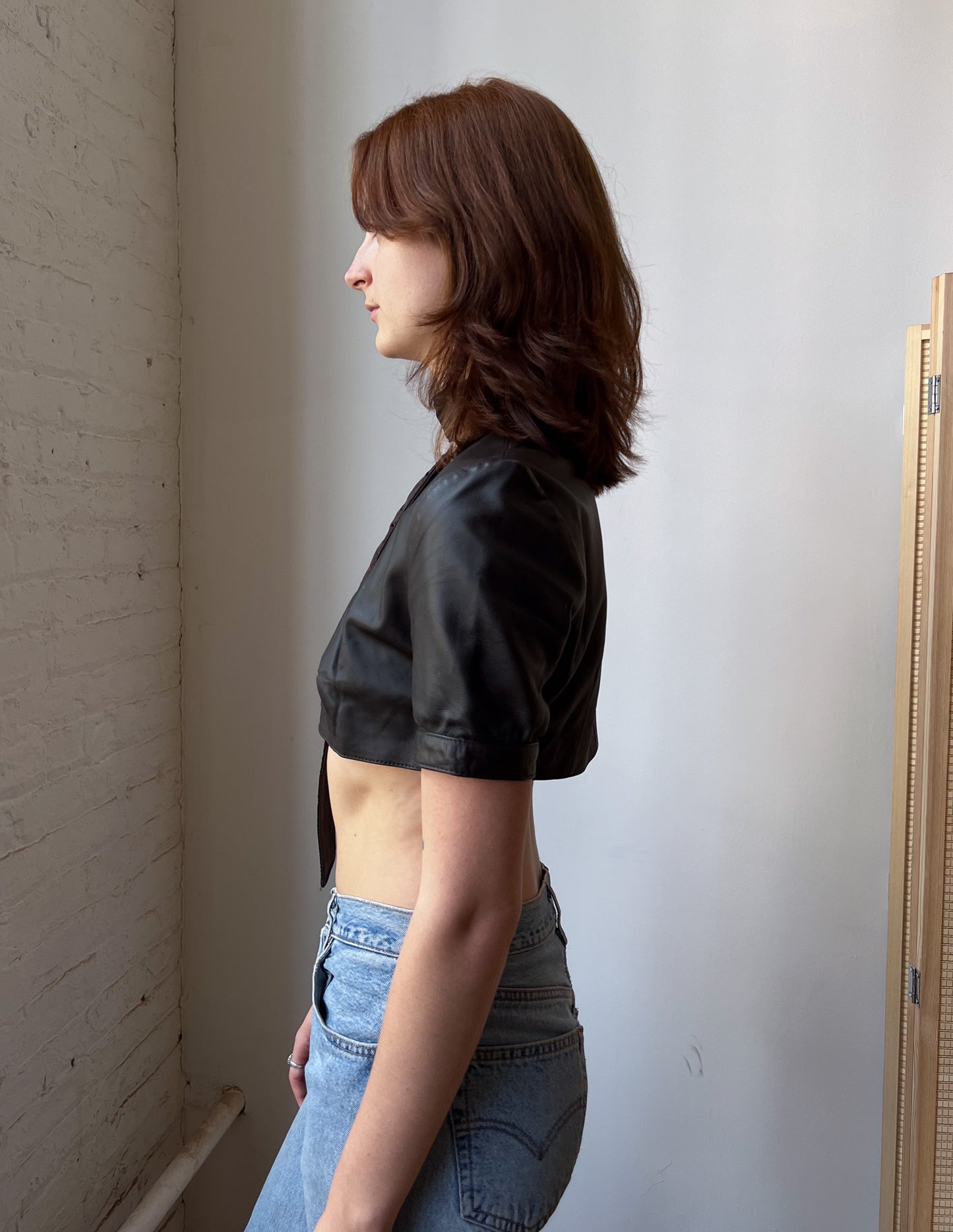 Vtg Arden B Leather Bolero