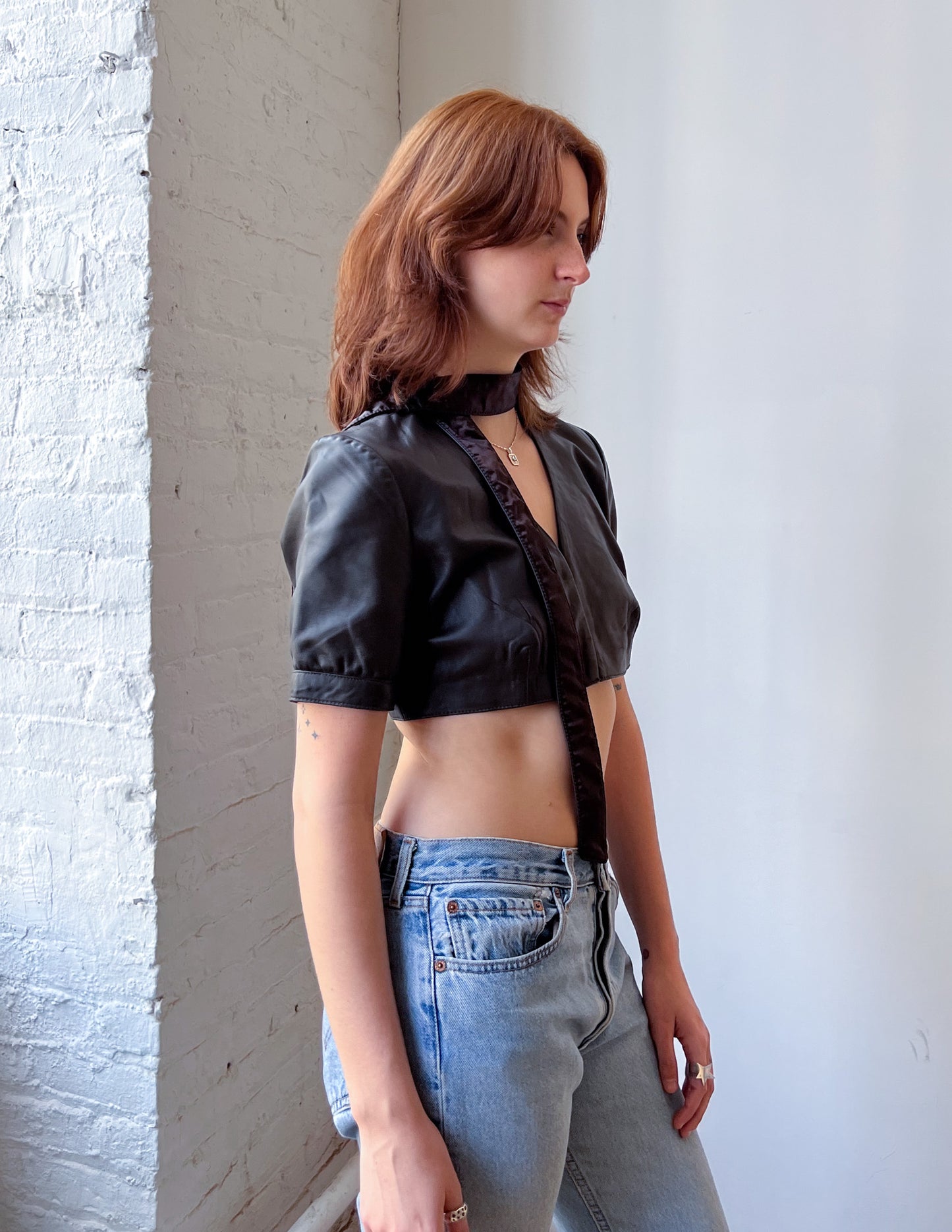 Vtg Arden B Leather Bolero