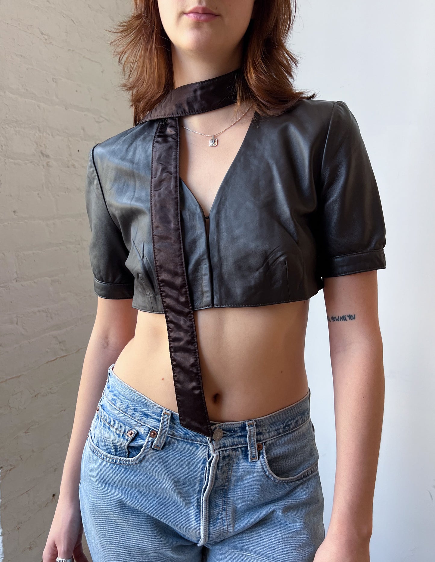 Vtg Arden B Leather Bolero