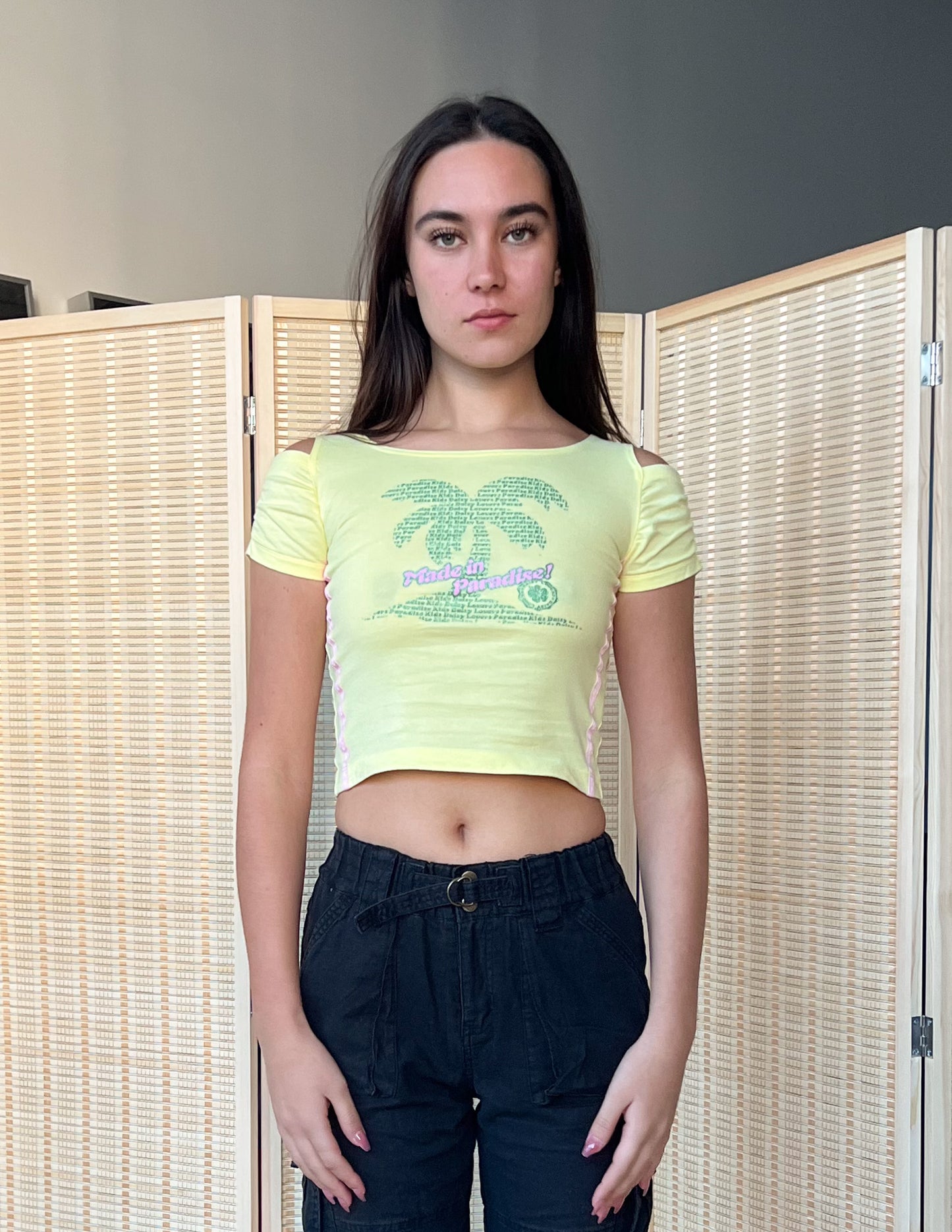 Daisy Lovers Made in Paradise Off Shoulder Baby Tee